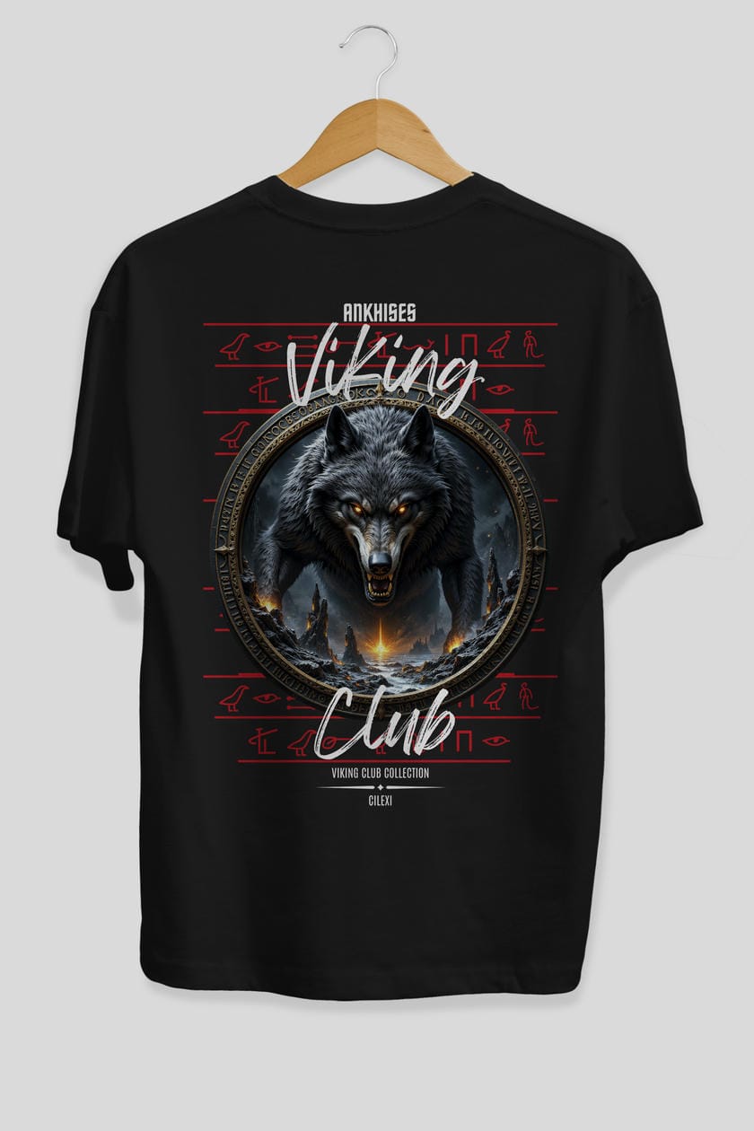 Viking Mitolojisi Serisi 28 Arka Baskılı Oversize t-shirt Erkek Kadın %100 Pamuk Bisiklet Yaka tişort