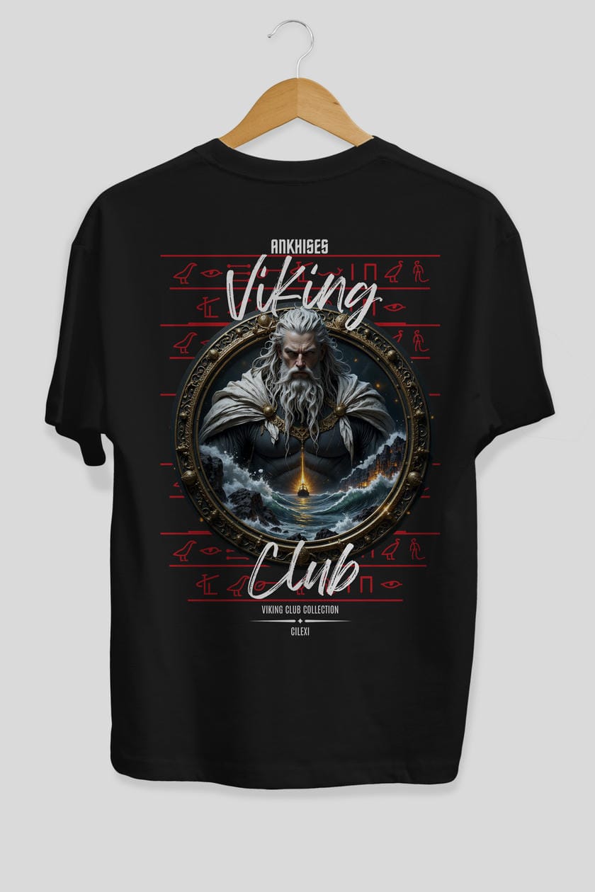 Viking Mitolojisi Serisi 13 Arka Baskılı Oversize t-shirt Erkek Kadın %100 Pamuk Bisiklet Yaka tişort