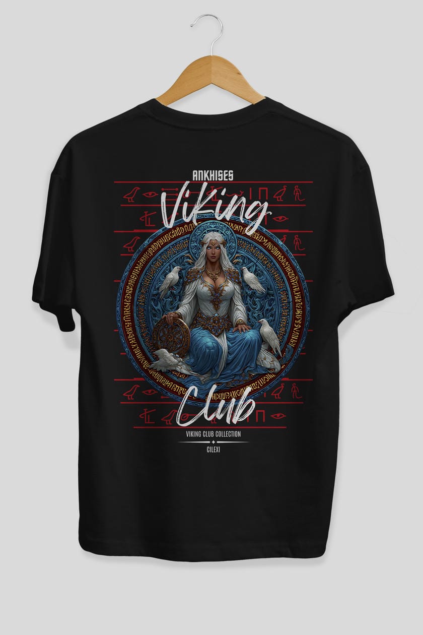 Frigg Baskılı Oversize t-shirt Erkek Kadın %100 Pamuk Bisiklet Yaka tişort