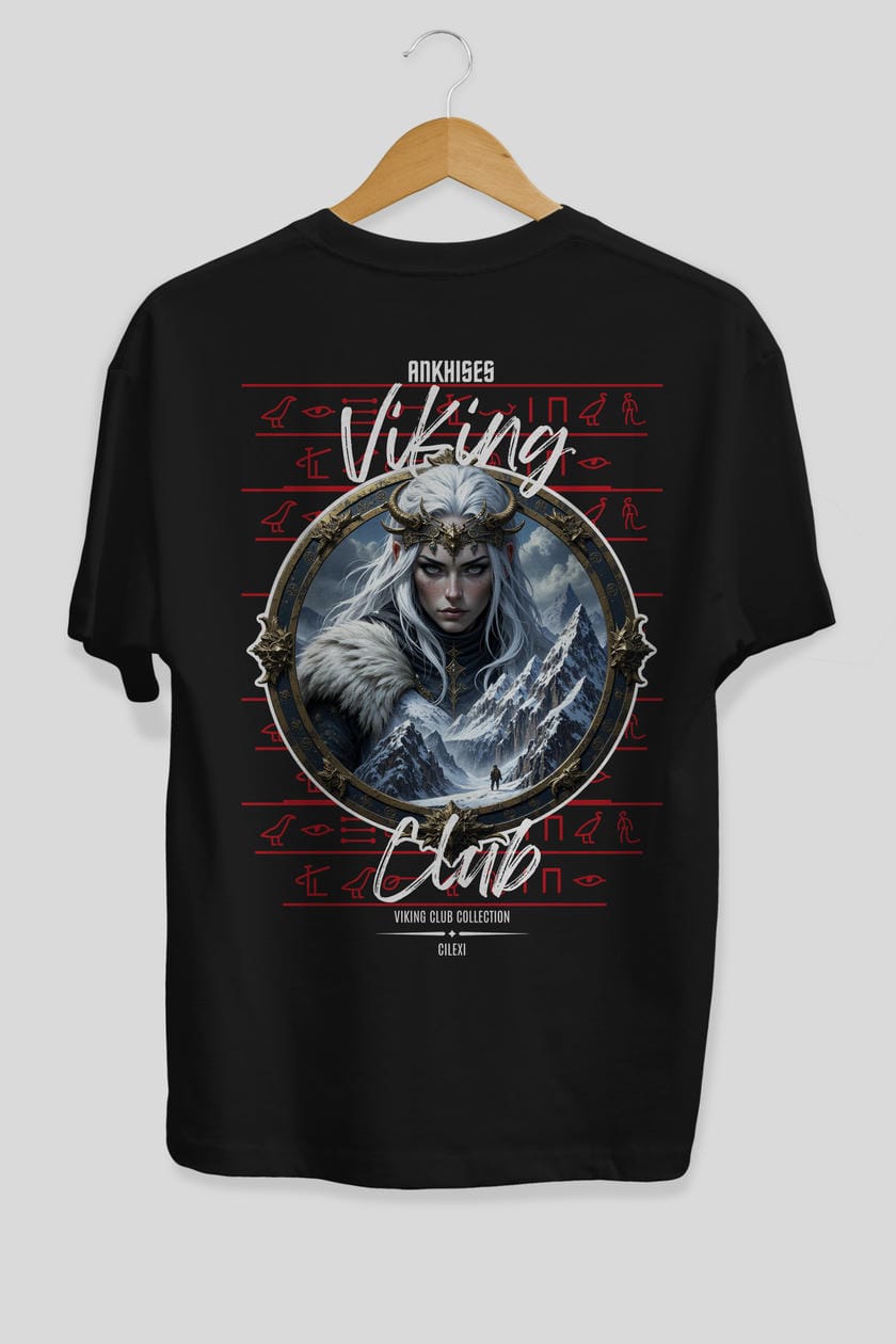 Viking Mitolojisi Serisi 19 Arka Baskılı Oversize t-shirt Erkek Kadın %100 Pamuk Bisiklet Yaka tişort