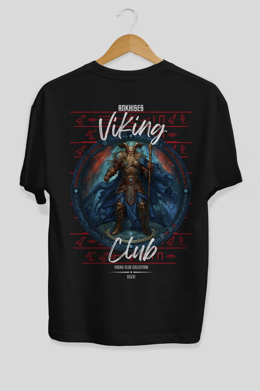 Heimdall Baskılı Oversize t-shirt Erkek Kadın %100 Pamuk Bisiklet Yaka tişort