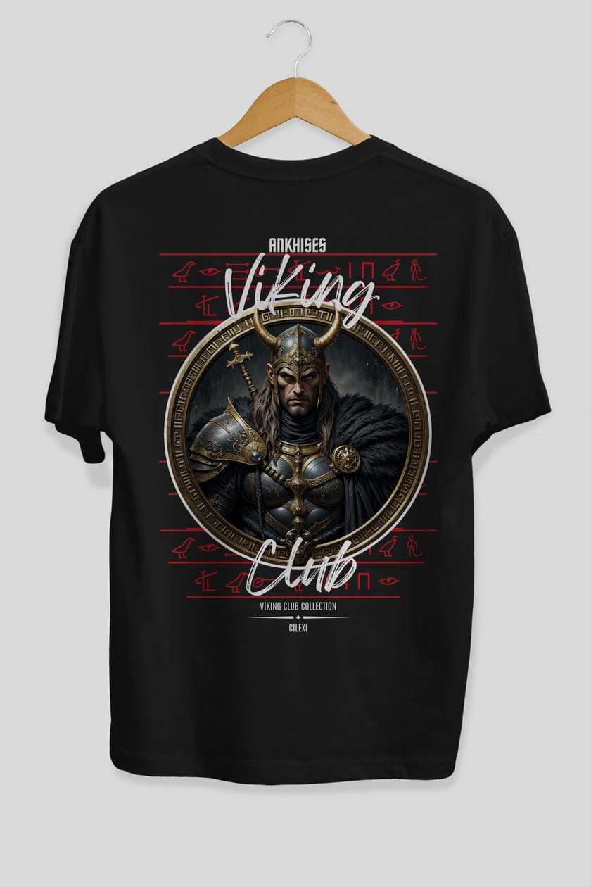 Viking Mitolojisi Serisi 21 Arka Baskılı Oversize t-shirt Erkek Kadın %100 Pamuk Bisiklet Yaka tişort
