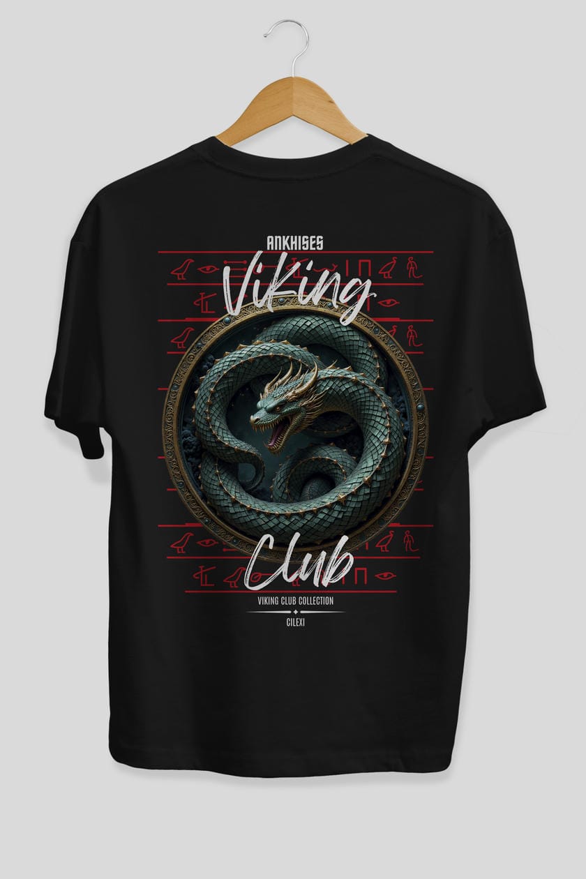 Viking Mitolojisi Serisi 25 Arka Baskılı Oversize t-shirt Erkek Kadın %100 Pamuk Bisiklet Yaka tişort
