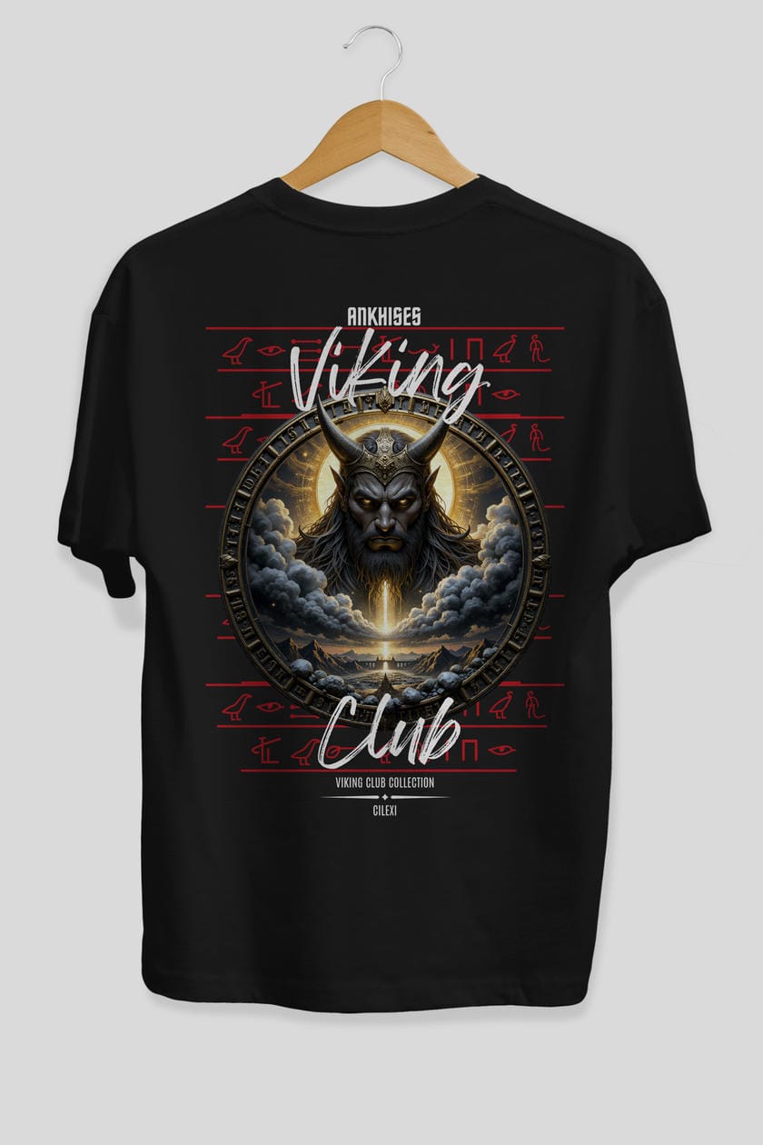 Viking Mitolojisi Serisi 9 Arka Baskılı Oversize t-shirt Erkek Kadın %100 Pamuk Bisiklet Yaka tişort