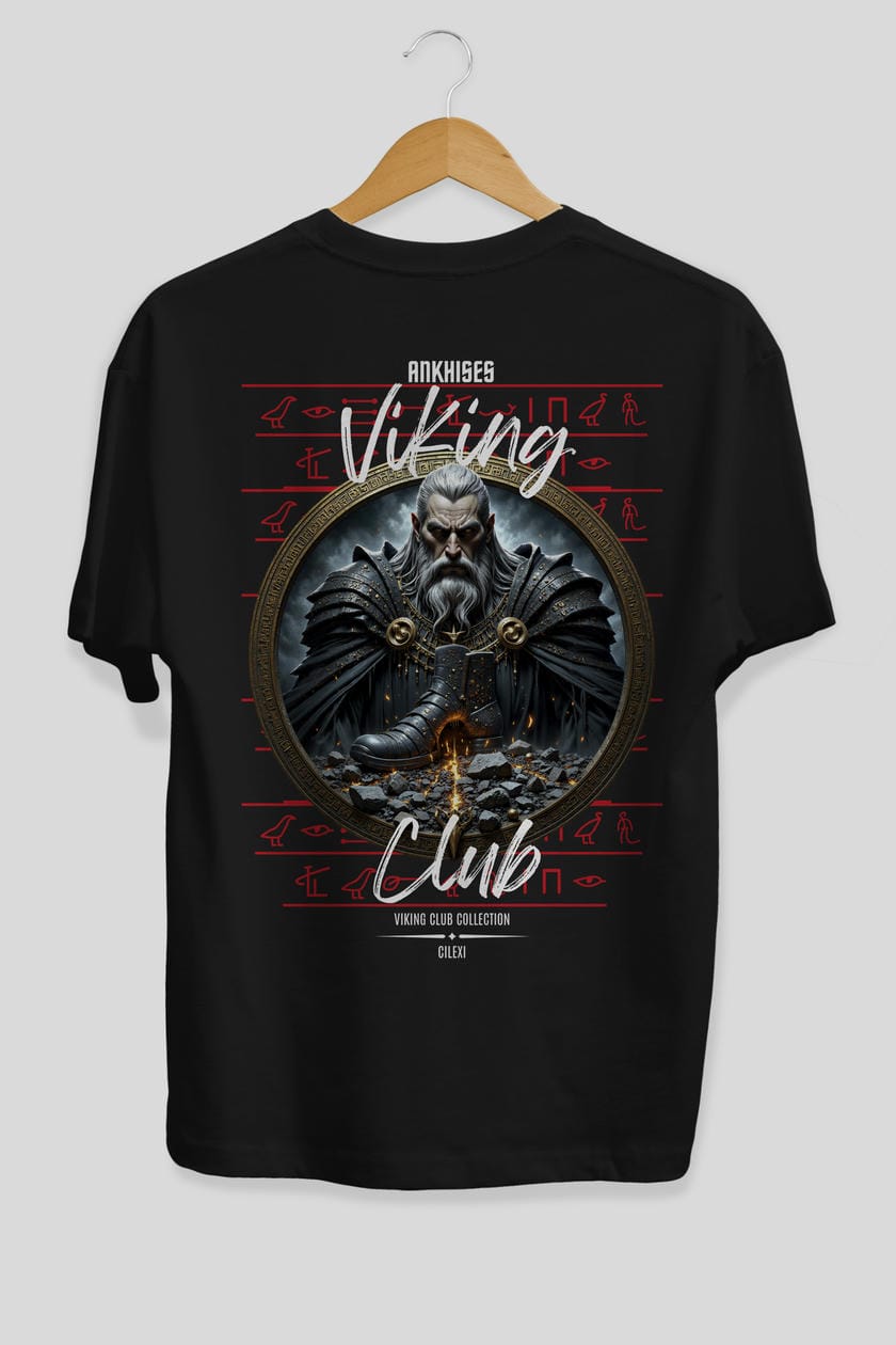 Viking Mitolojisi Serisi 22 Arka Baskılı Oversize t-shirt Erkek Kadın %100 Pamuk Bisiklet Yaka tişort