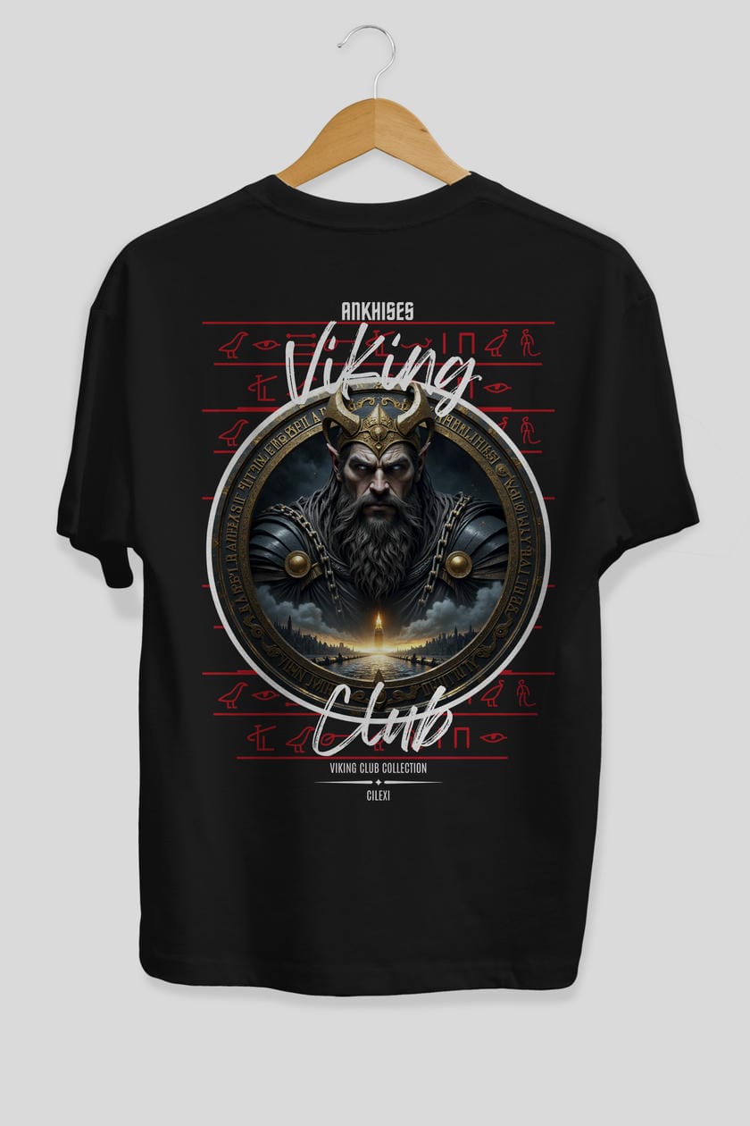 Viking Mitolojisi Serisi 7 Arka Baskılı Oversize t-shirt Erkek Kadın %100 Pamuk Bisiklet Yaka tişort