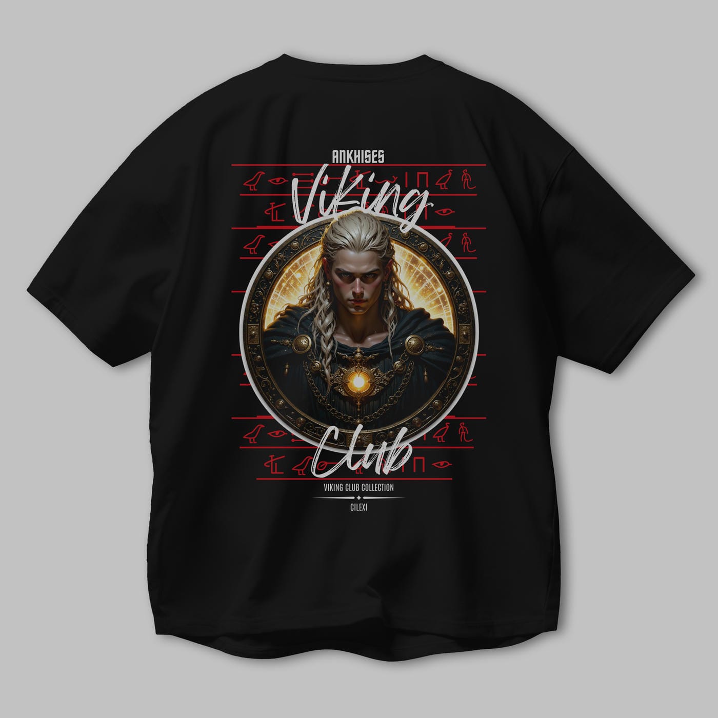 Viking Mitolojisi Serisi 14 Arka Baskılı Oversize t-shirt Erkek Kadın %100 Pamuk Bisiklet Yaka tişort