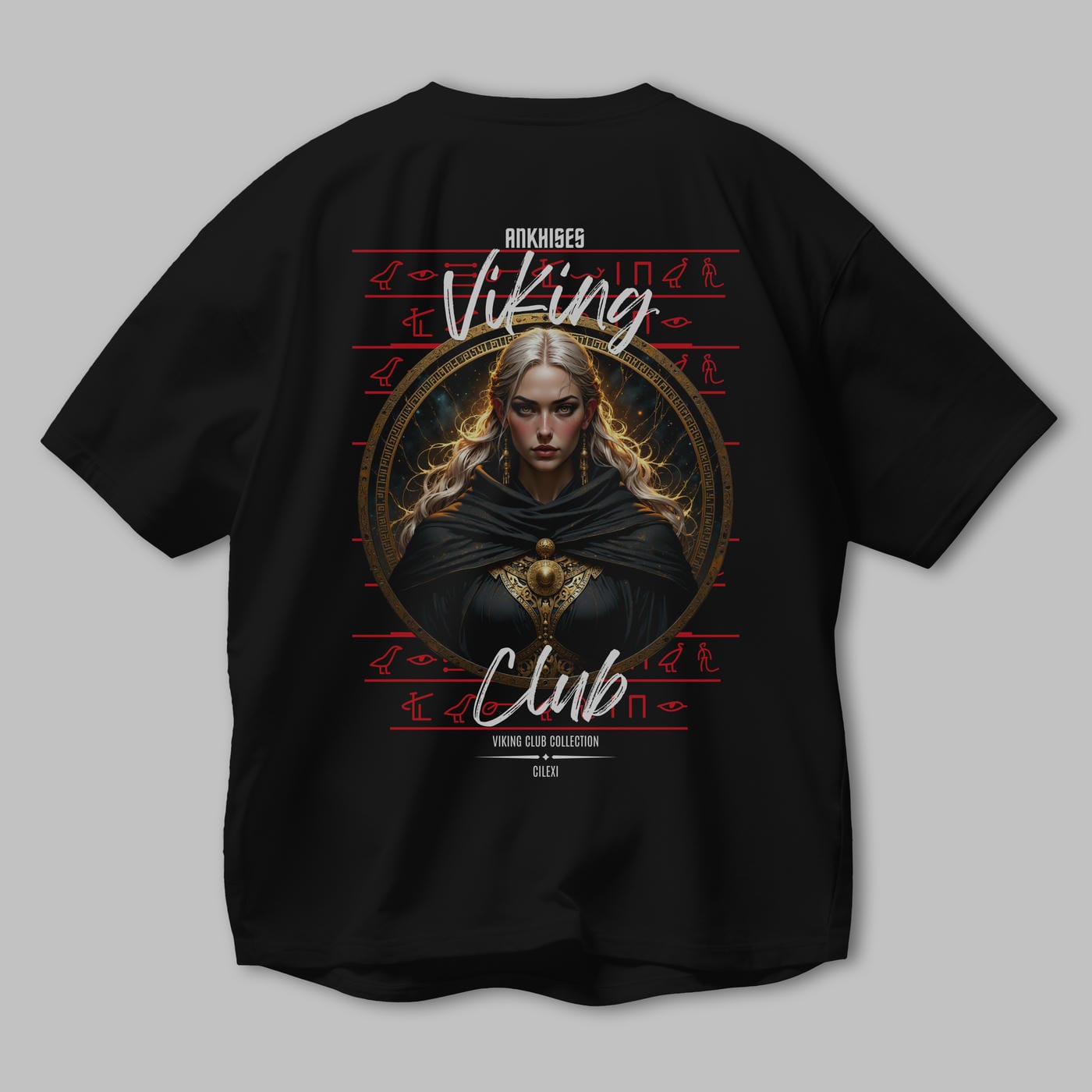 Viking Mitolojisi Serisi 4 Arka Baskılı Oversize t-shirt Erkek Kadın %100 Pamuk Bisiklet Yaka tişort