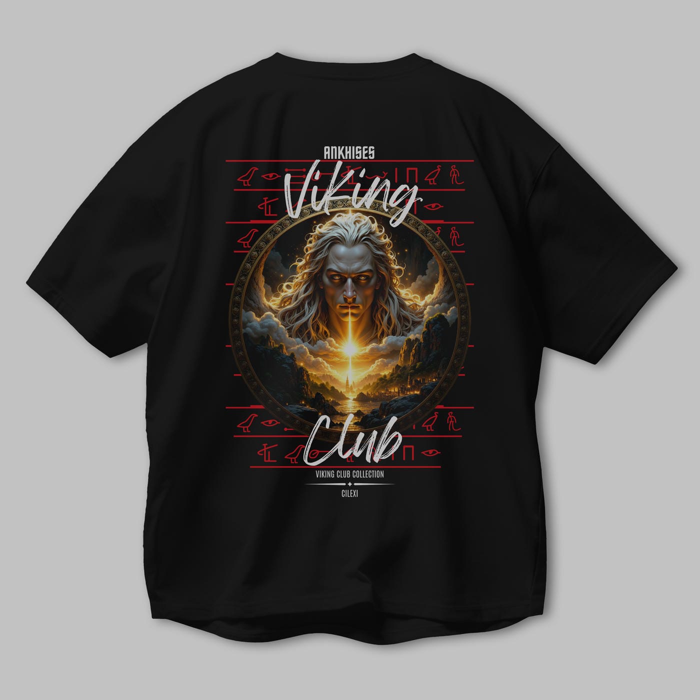 Viking Mitolojisi Serisi 15 Arka Baskılı Oversize t-shirt Erkek Kadın %100 Pamuk Bisiklet Yaka tişort
