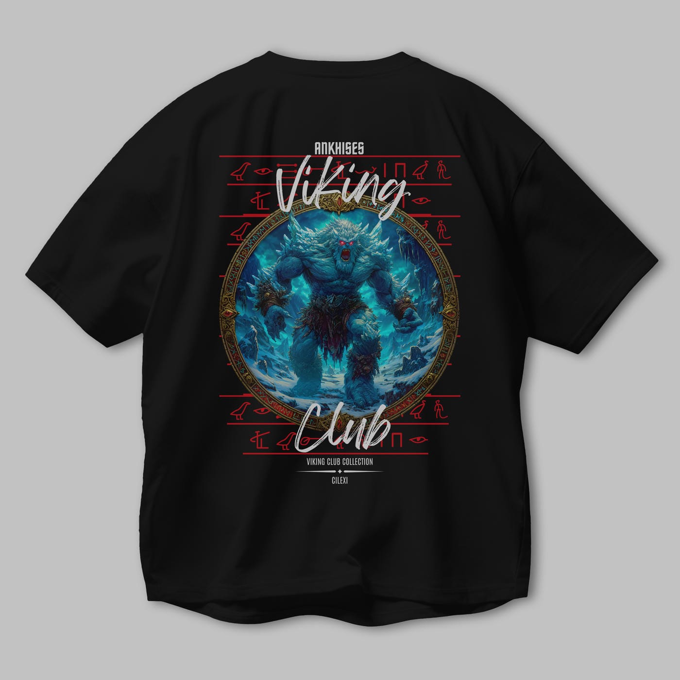 Ymir Arka Baskılı Oversize t-shirt Erkek Kadın %100 Pamuk Bisiklet Yaka tişort