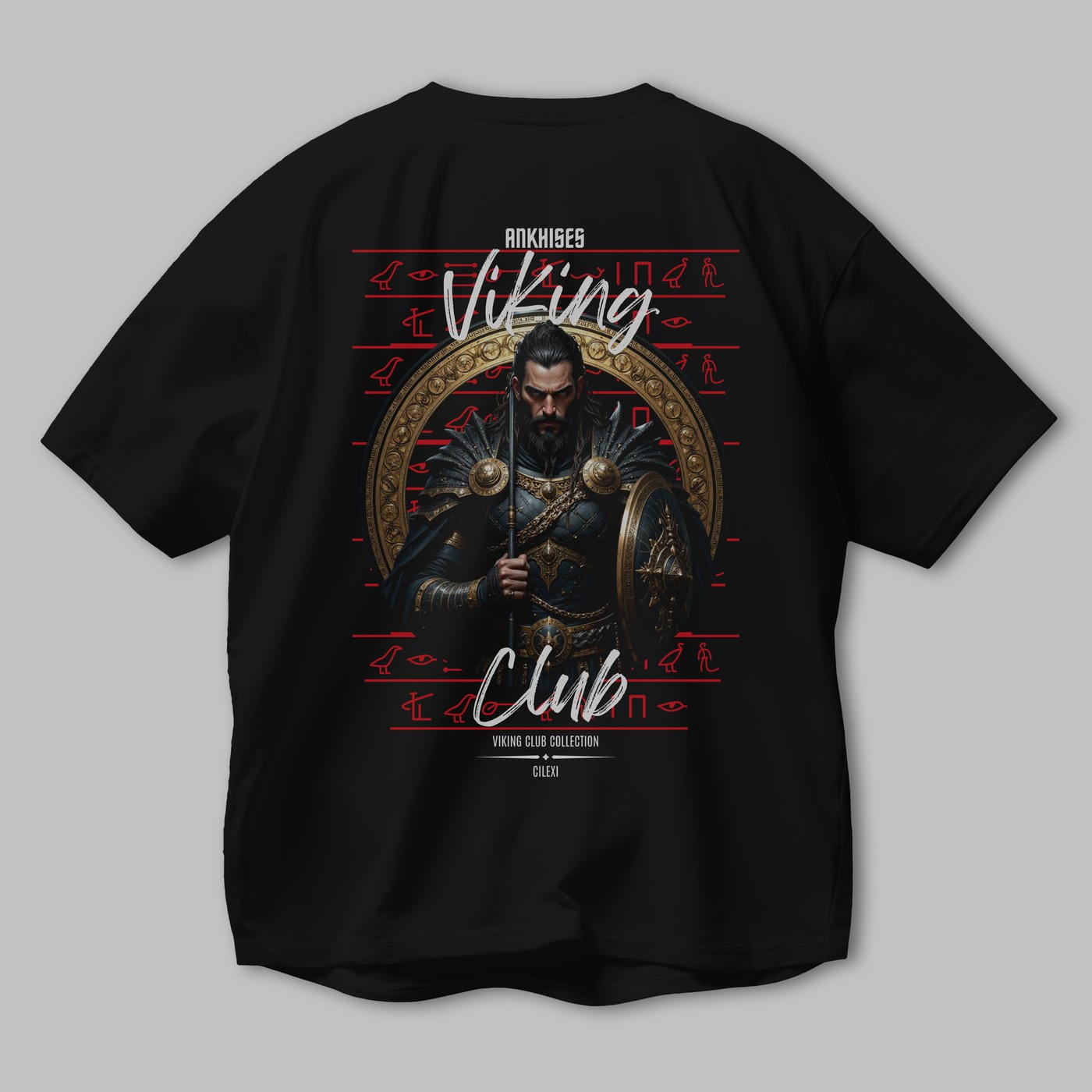 Viking Mitolojisi Serisi 6 Arka Baskılı Oversize t-shirt Erkek Kadın %100 Pamuk Bisiklet Yaka tişort