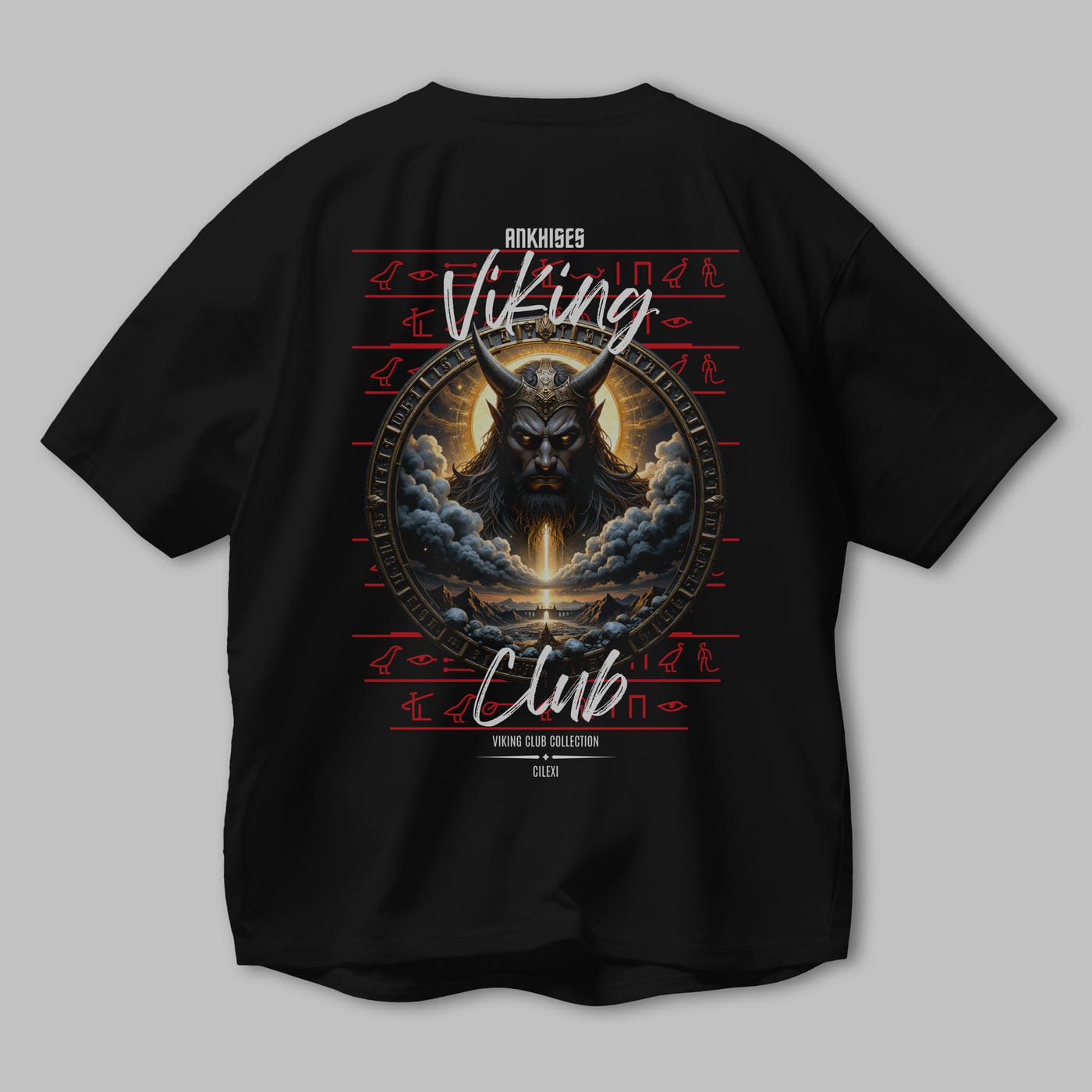 Viking Mitolojisi Serisi 9 Arka Baskılı Oversize t-shirt Erkek Kadın %100 Pamuk Bisiklet Yaka tişort