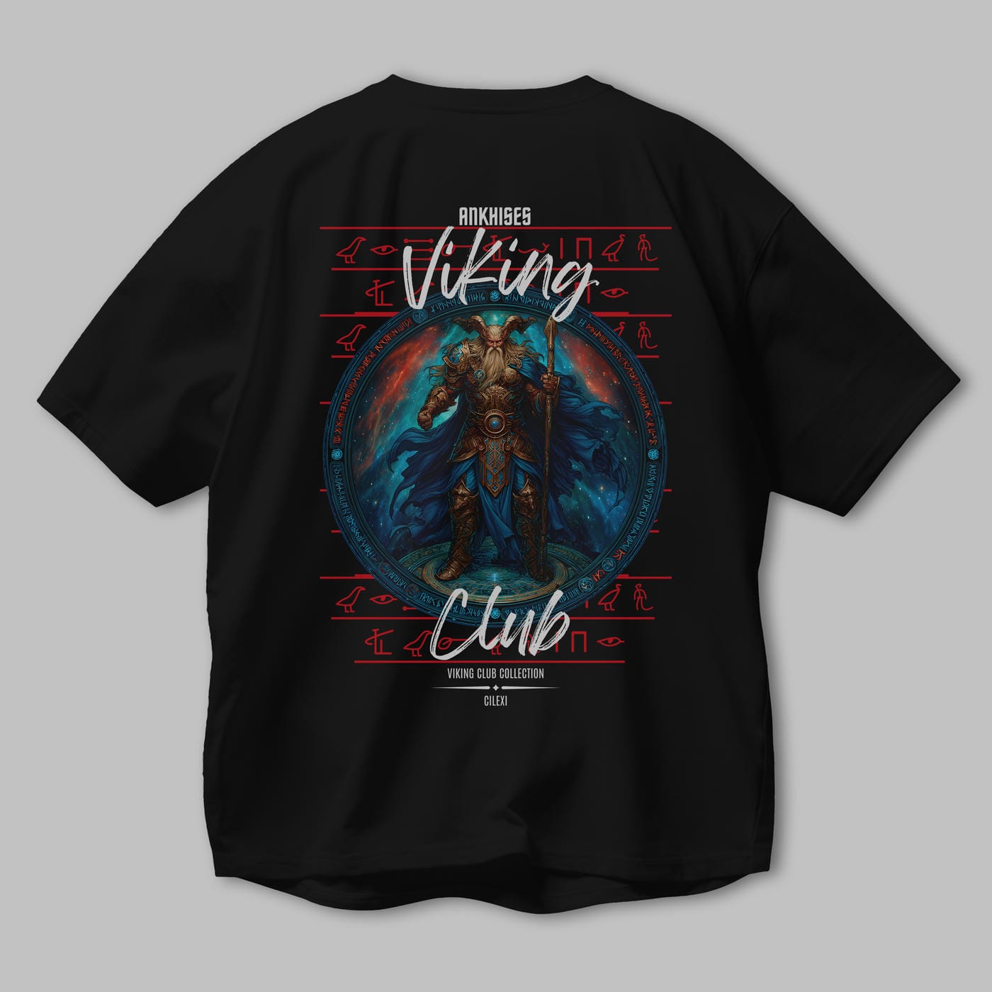 Heimdall Baskılı Oversize t-shirt Erkek Kadın %100 Pamuk Bisiklet Yaka tişort
