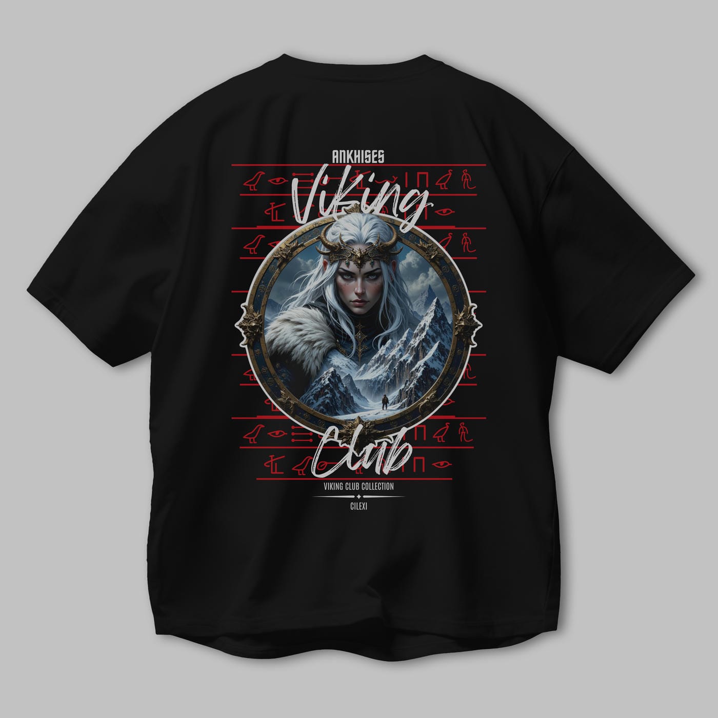 Viking Mitolojisi Serisi 19 Arka Baskılı Oversize t-shirt Erkek Kadın %100 Pamuk Bisiklet Yaka tişort