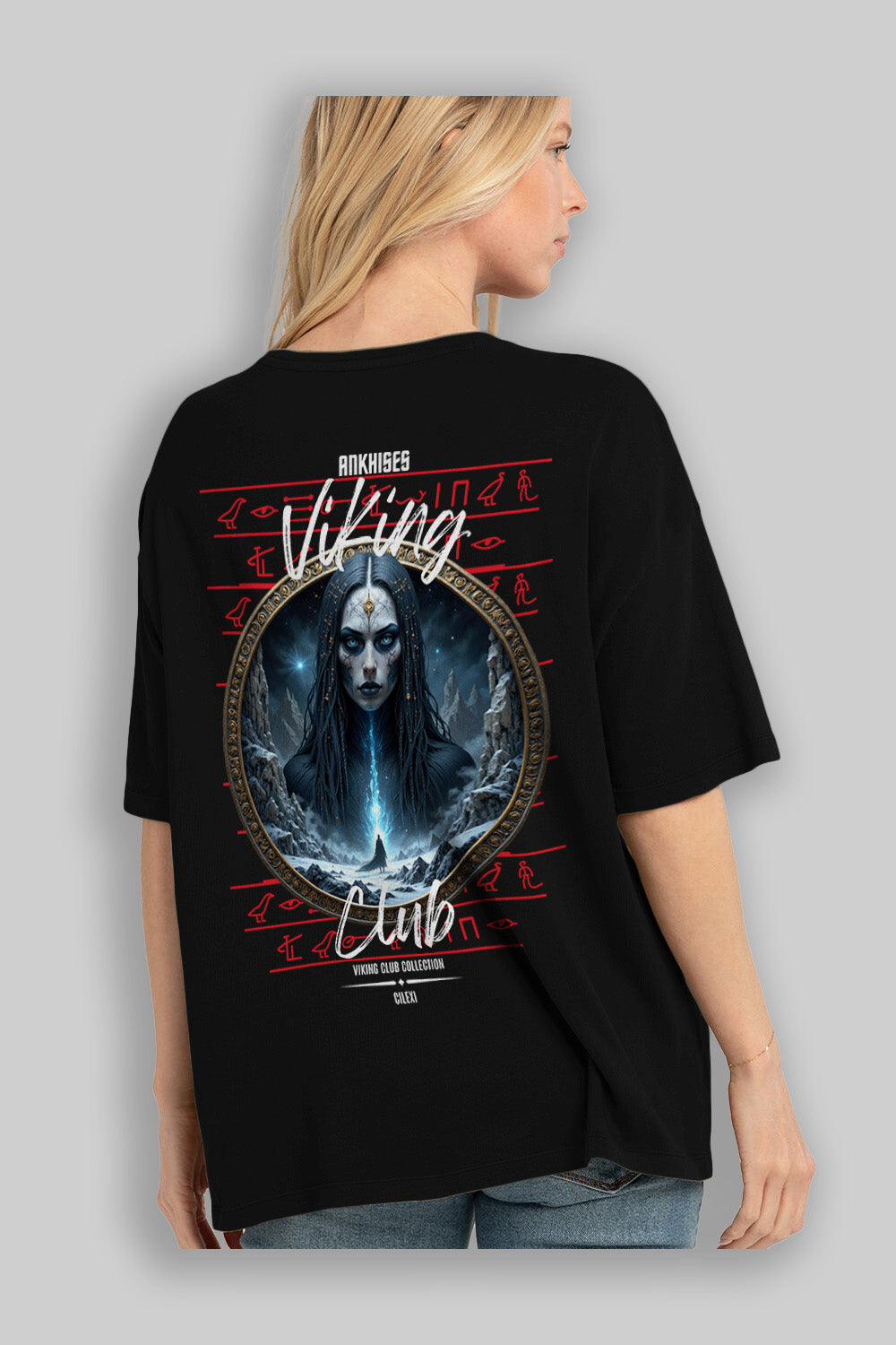 Viking Mitolojisi Serisi 11 Arka Baskılı Oversize t-shirt Erkek Kadın %100 Pamuk Bisiklet Yaka tişort