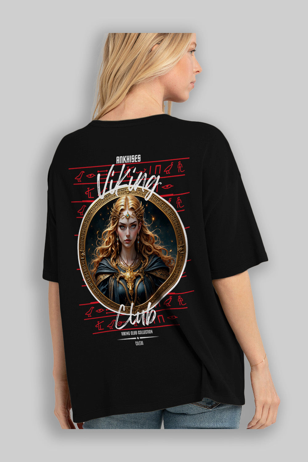 Freya Baskılı Oversize t-shirt Erkek Kadın %100 Pamuk Bisiklet Yaka tişort