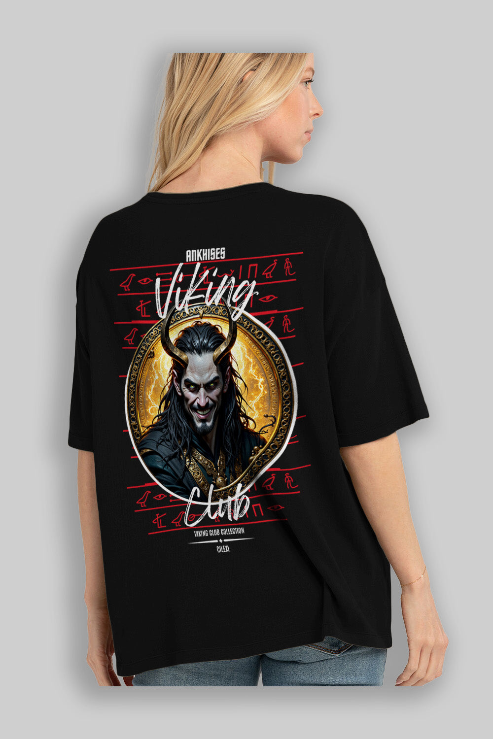 Loke 1 Baskılı Oversize t-shirt Erkek Kadın %100 Pamuk Bisiklet Yaka tişort