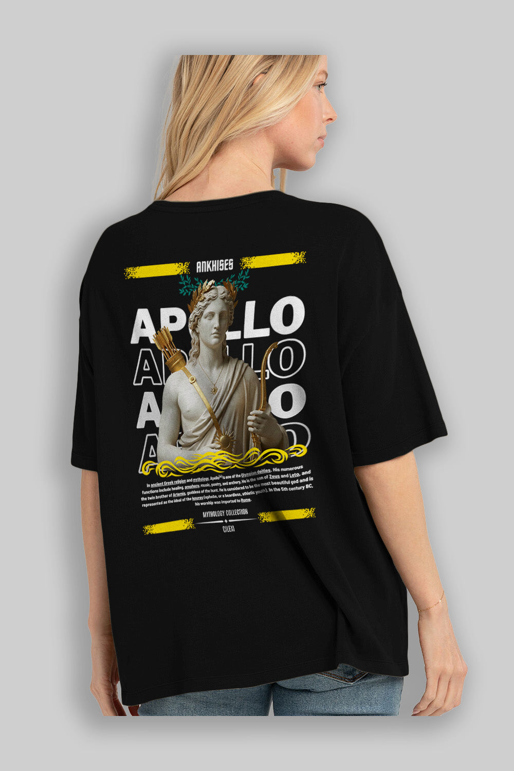 Apollo 2 Arka Baskılı Oversize t-shirt Erkek Kadın %100 Pamuk Bisiklet Yaka tişort