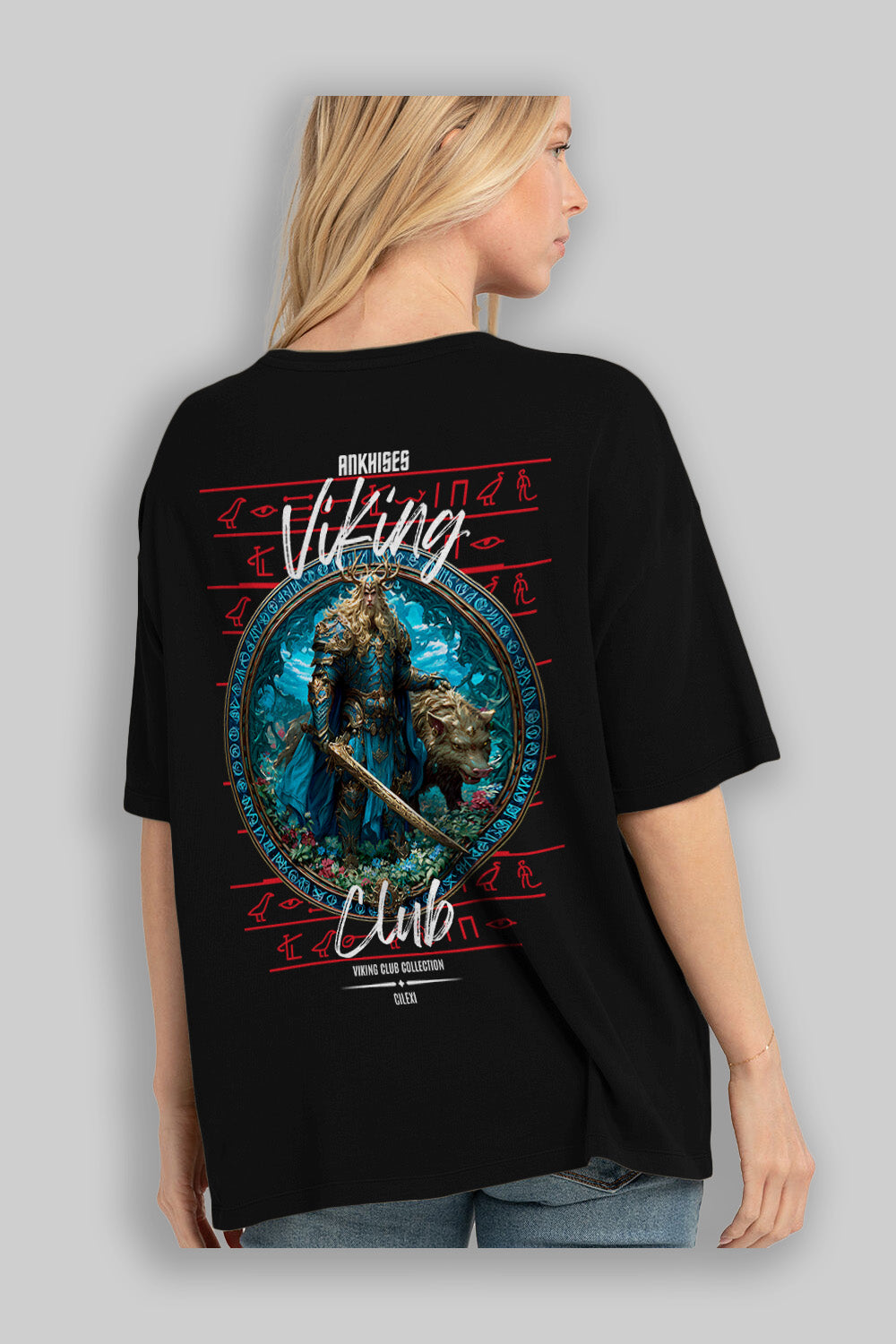 Freyr Baskılı Oversize t-shirt Erkek Kadın %100 Pamuk Bisiklet Yaka tişort