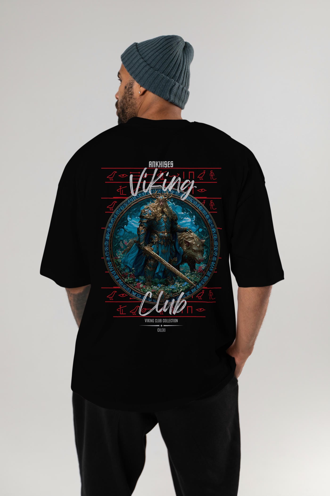 Freyr Baskılı Oversize t-shirt Erkek Kadın %100 Pamuk Bisiklet Yaka tişort