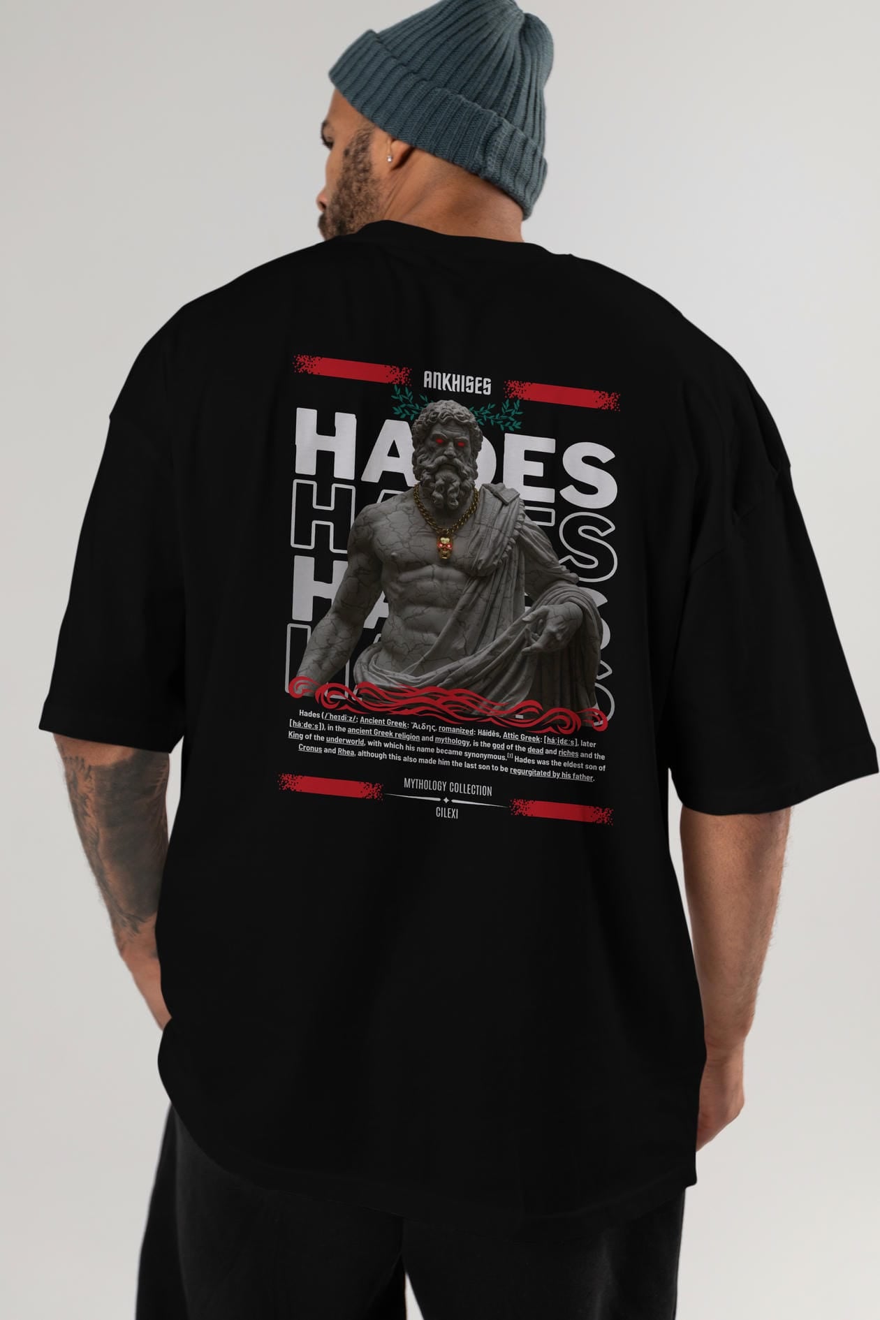Hades 3 Arka Baskılı Oversize t-shirt Erkek Kadın %100 Pamuk Bisiklet Yaka tişort