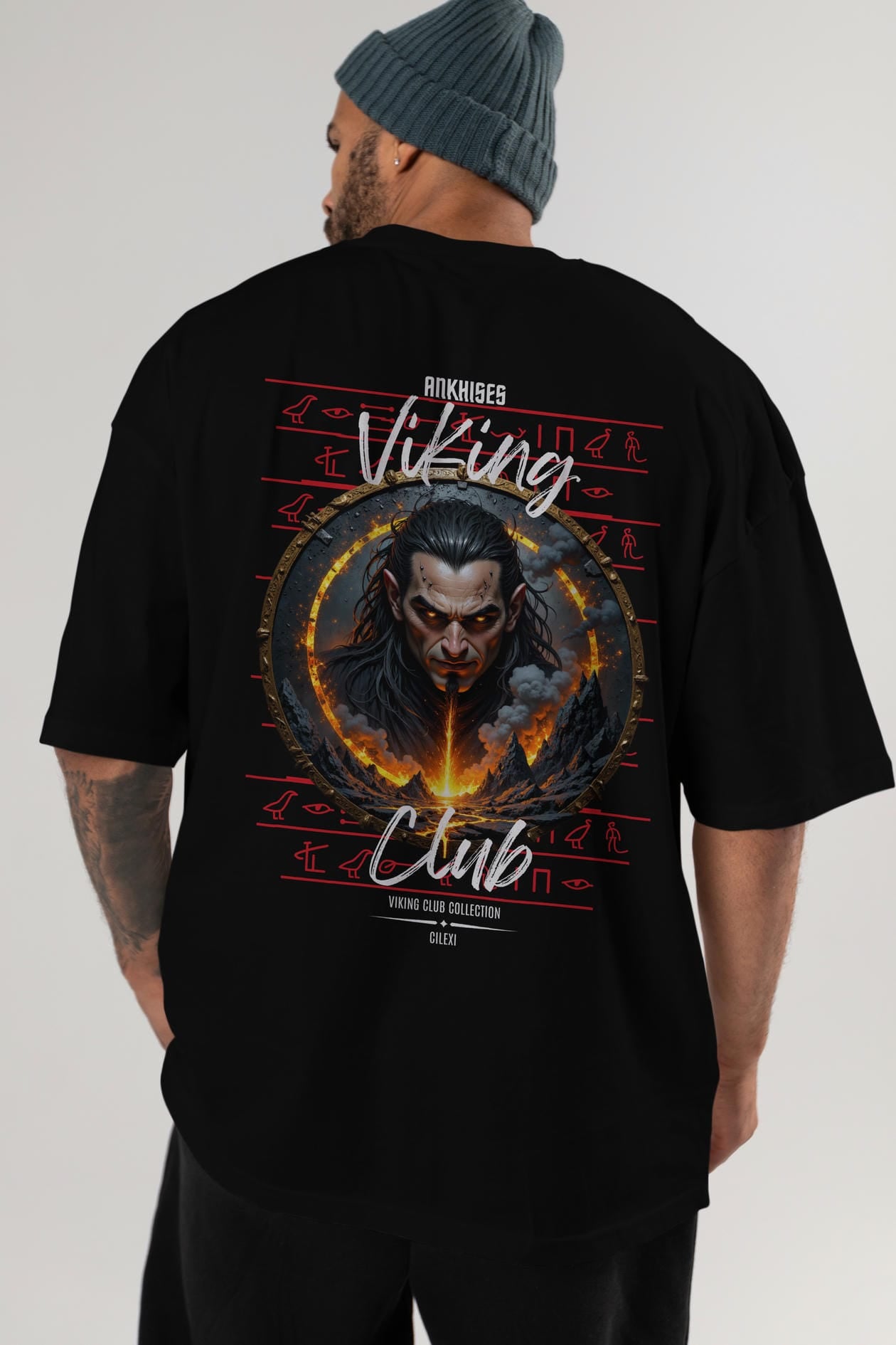 Loke 2 Arka Baskılı Oversize t-shirt Erkek Kadın %100 Pamuk Bisiklet Yaka tişort