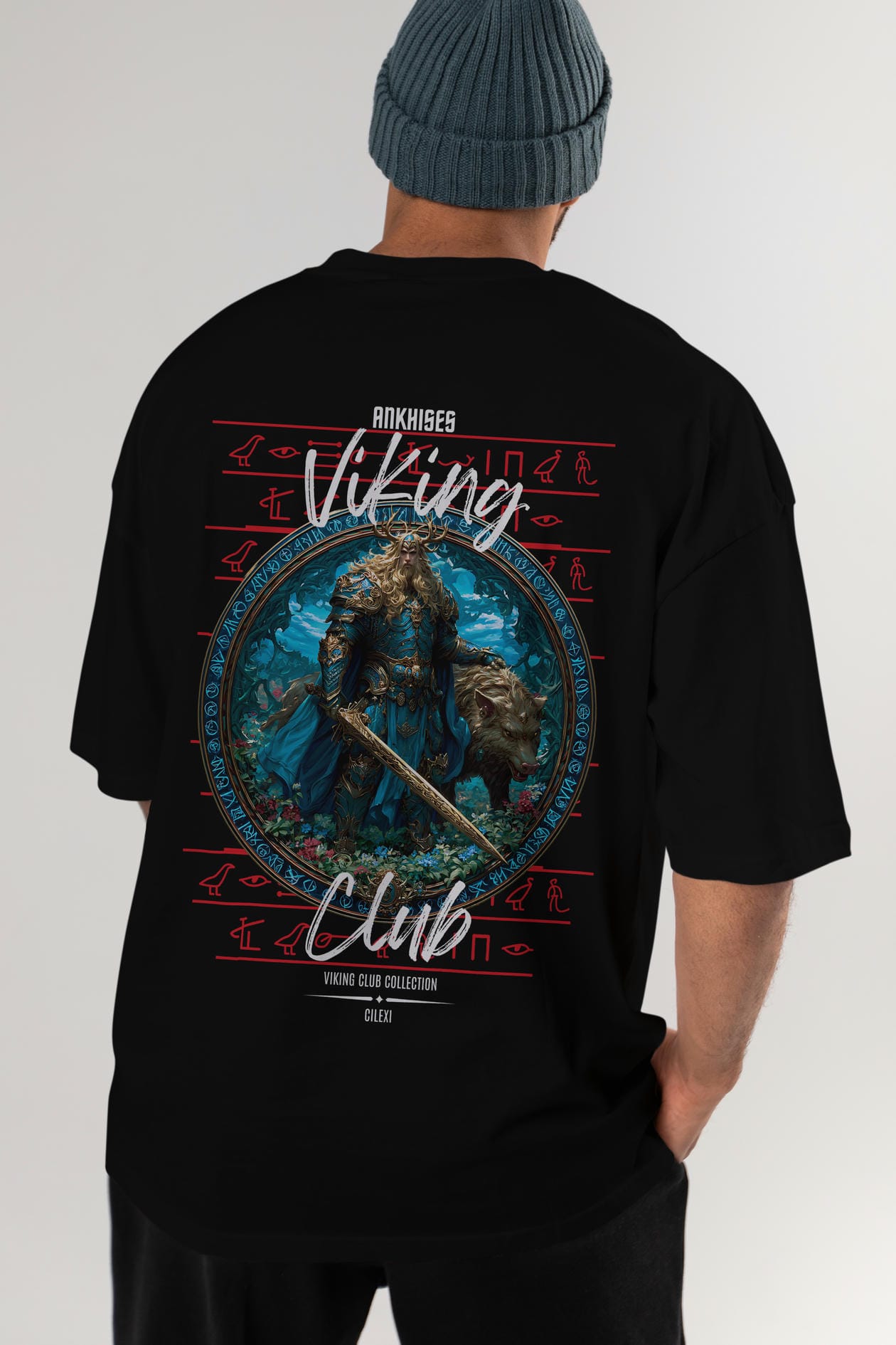 Freyr Baskılı Oversize t-shirt Erkek Kadın %100 Pamuk Bisiklet Yaka tişort