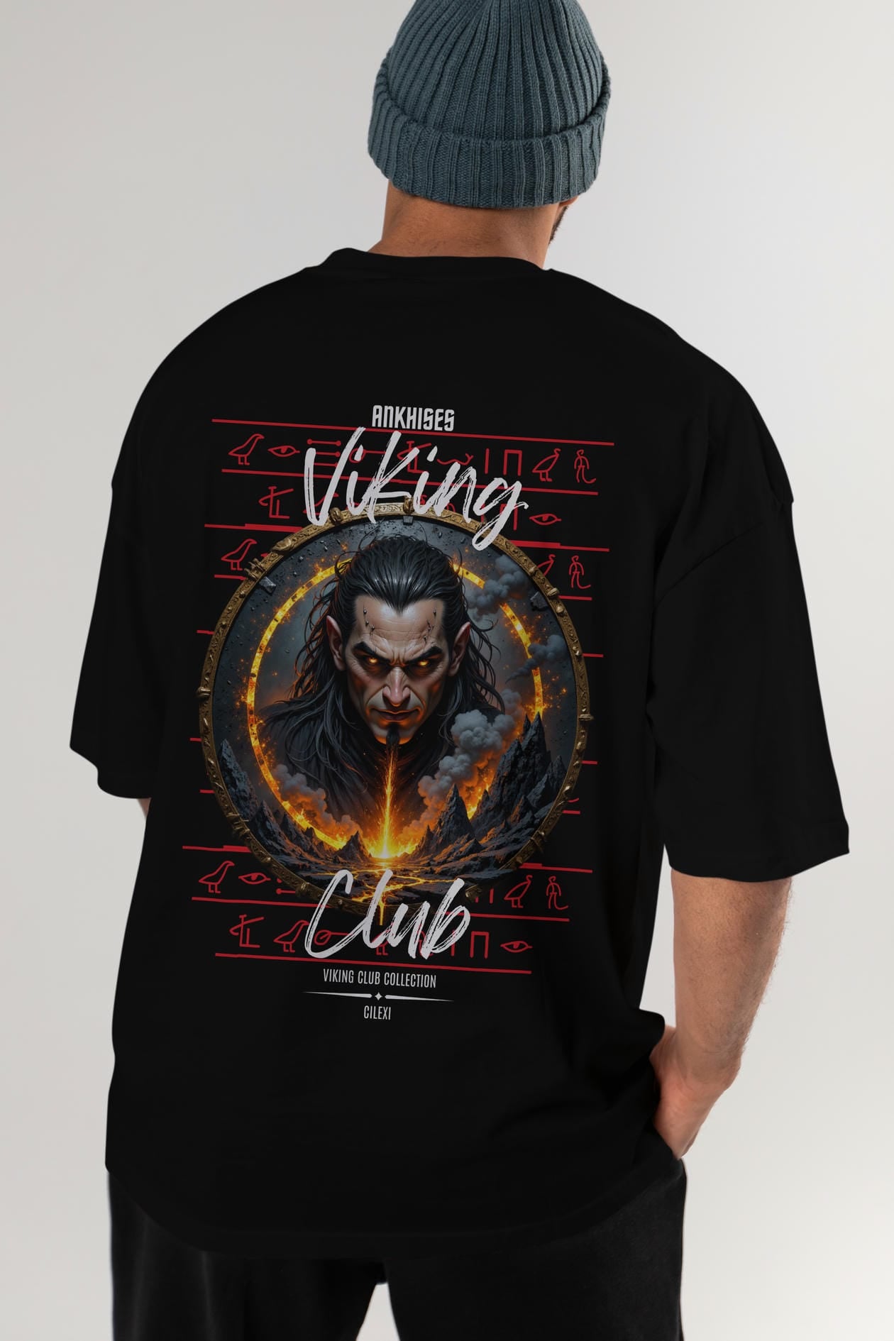 Loke 2 Arka Baskılı Oversize t-shirt Erkek Kadın %100 Pamuk Bisiklet Yaka tişort