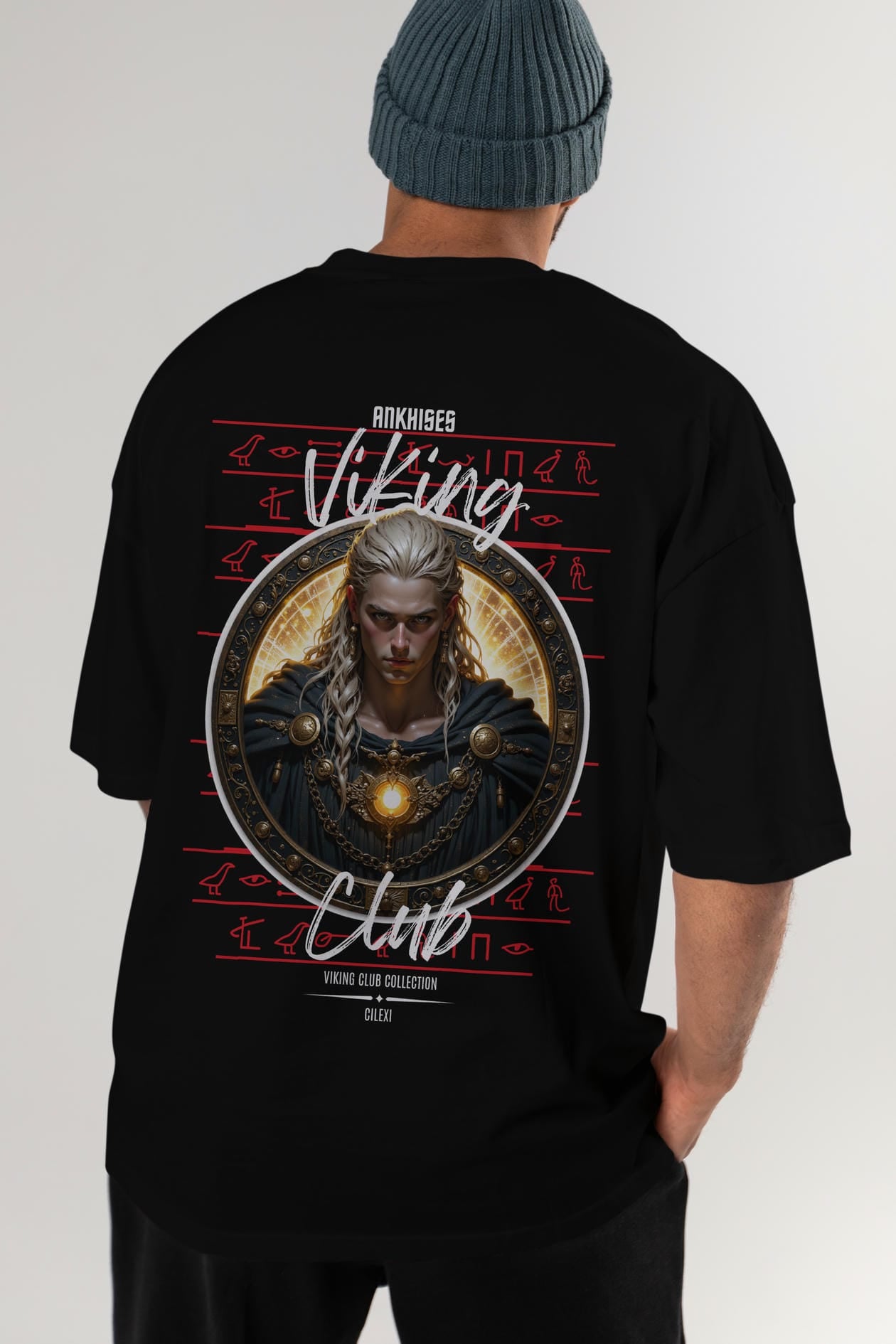 Viking Mitolojisi Serisi 14 Arka Baskılı Oversize t-shirt Erkek Kadın %100 Pamuk Bisiklet Yaka tişort