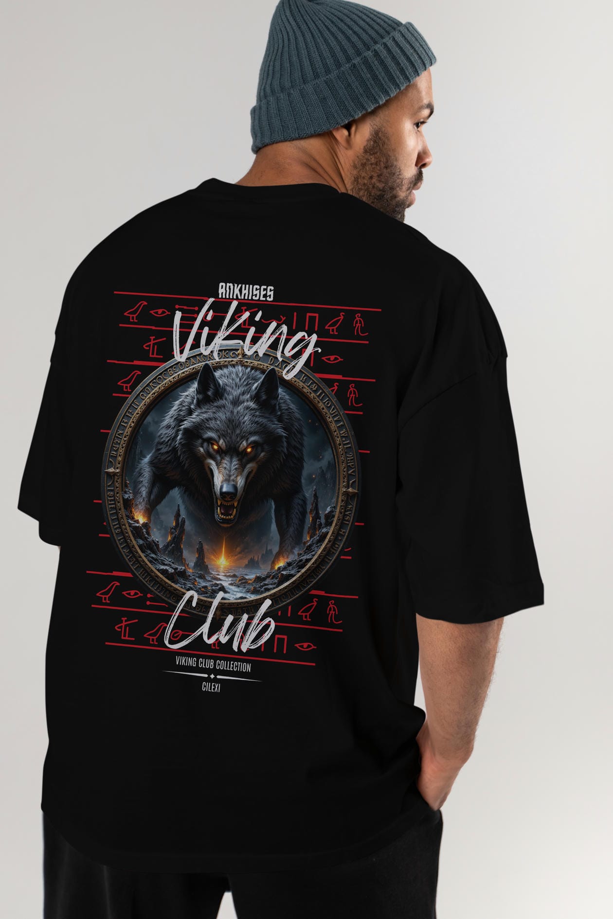 Viking Mitolojisi Serisi 28 Arka Baskılı Oversize t-shirt Erkek Kadın %100 Pamuk Bisiklet Yaka tişort
