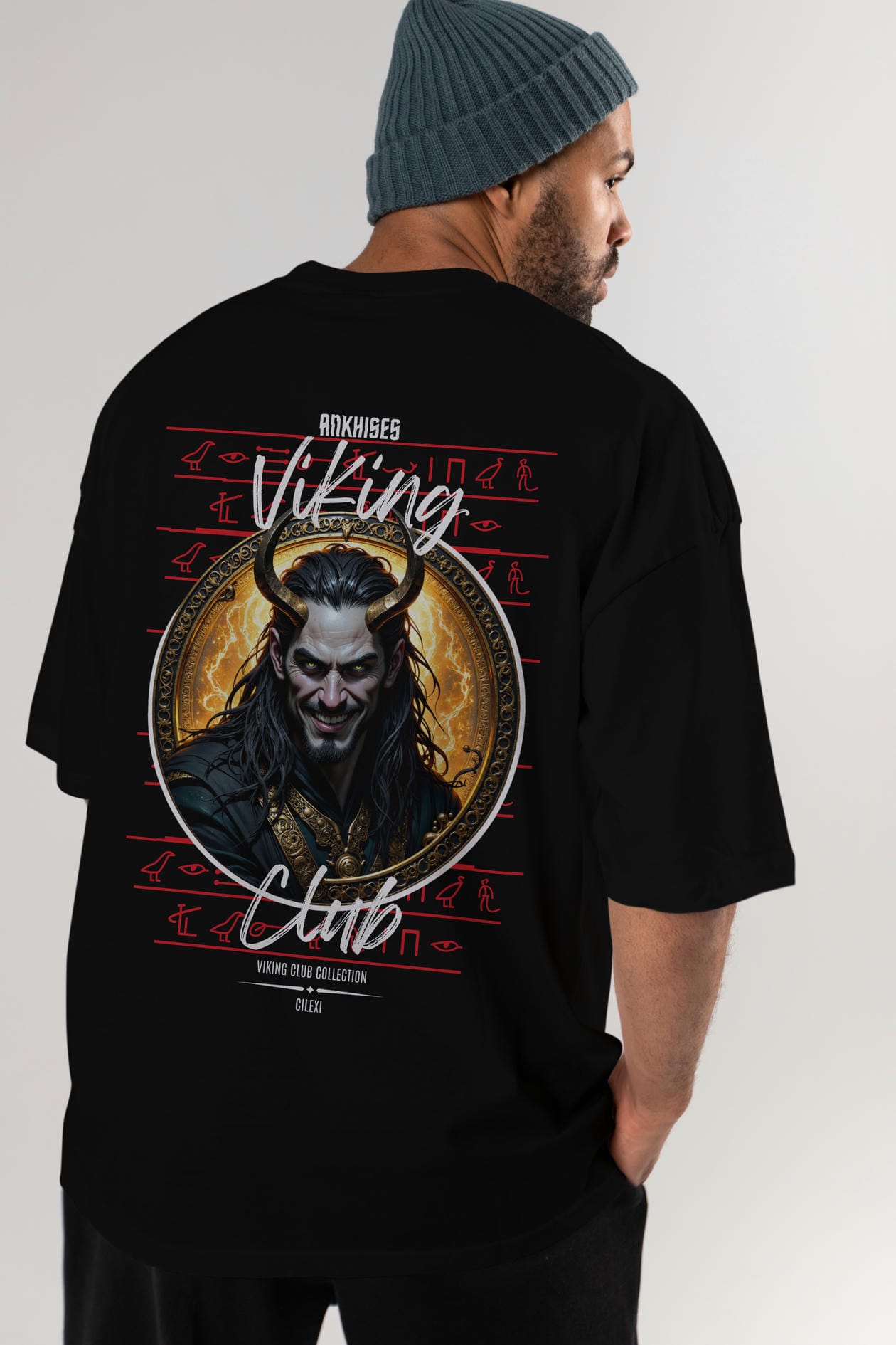 Loke 1 Baskılı Oversize t-shirt Erkek Kadın %100 Pamuk Bisiklet Yaka tişort