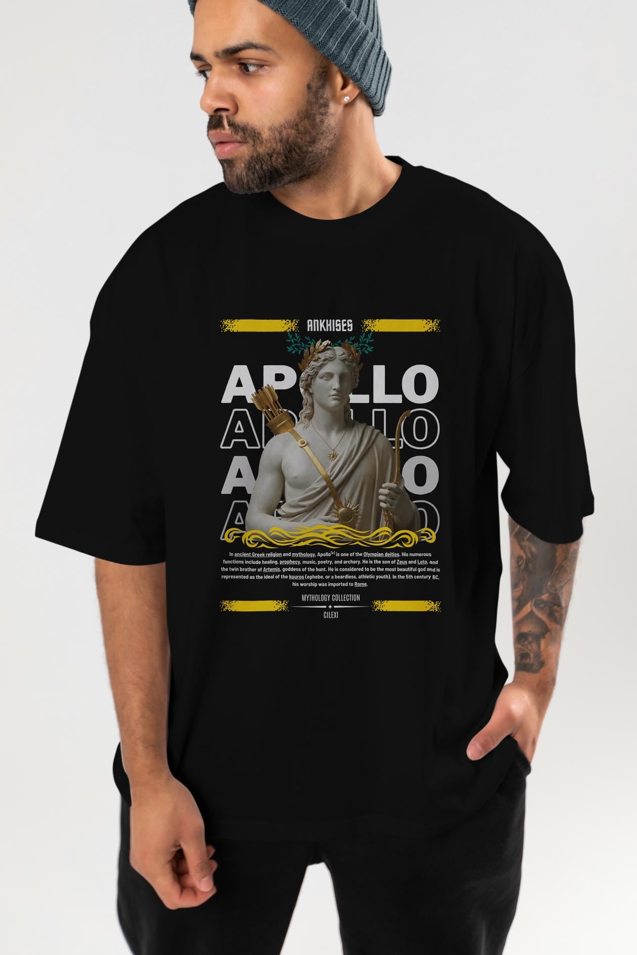 Apollo 2 ön Baskılı Oversize t-shirt Erkek Kadın %100 Pamuk Bisiklet Yaka tişort