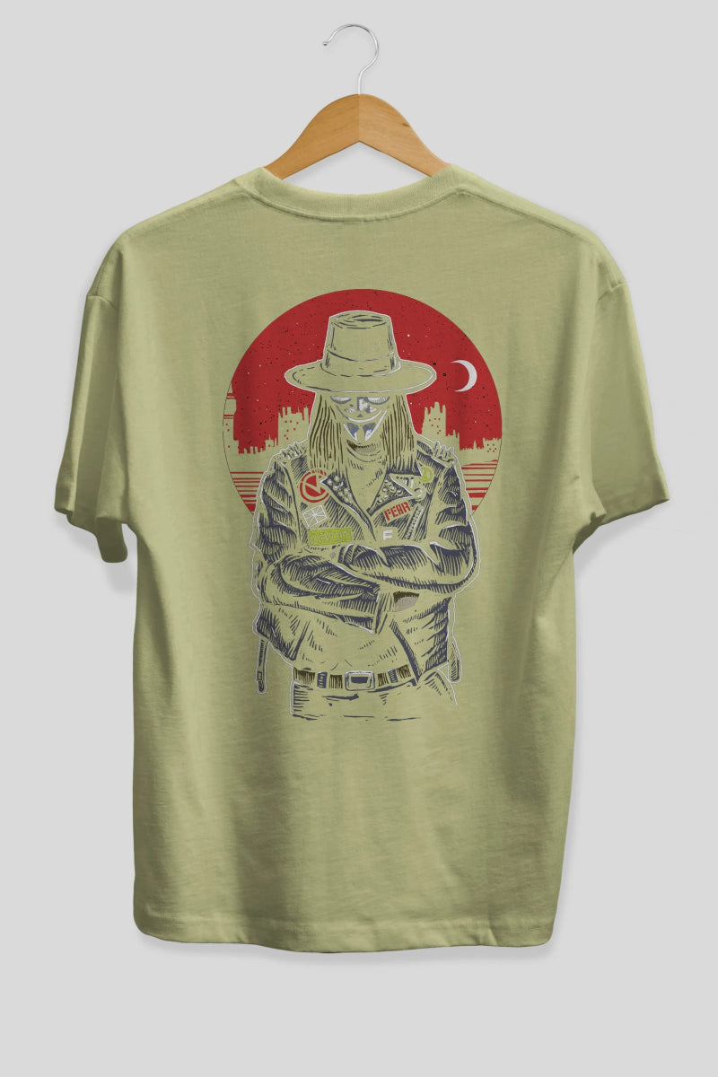 vendetta Arka Baskılı Oversize t-shirt Erkek Kadın Unisex %100 Pamuk - Cilexi