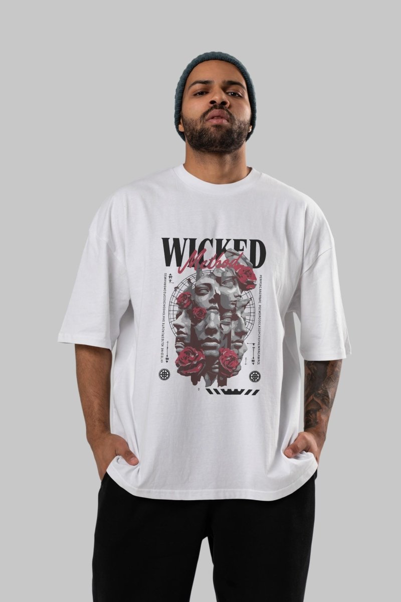 Wicked Method ön Baskılı Oversize t-shirt Erkek Kadın %100 Pamuk Bisiklet Yaka tişort - Cilexi