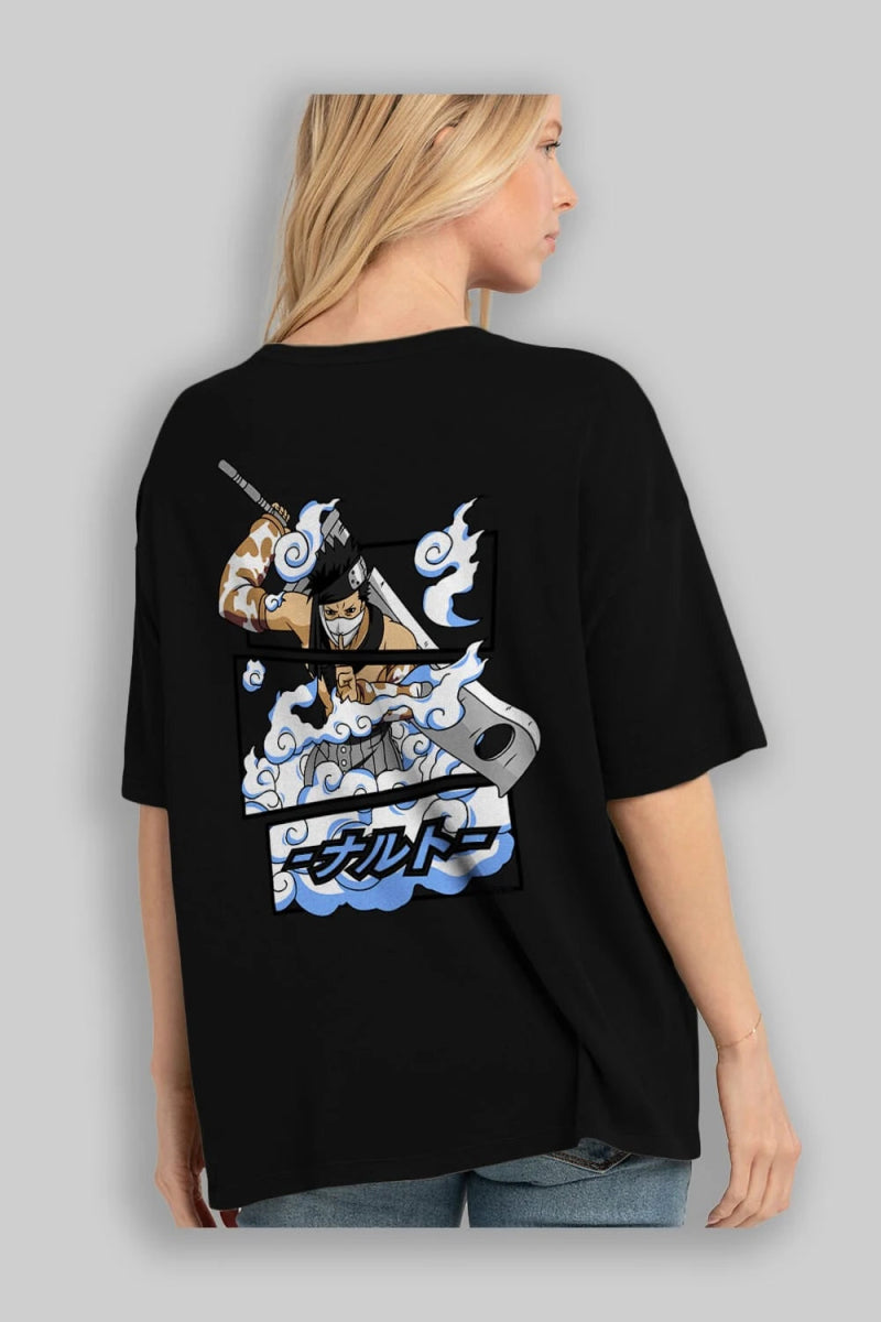 zabuza momochi Anime Arka Baskılı Oversize t-shirt Erkek Kadın Unisex - Cilexi
