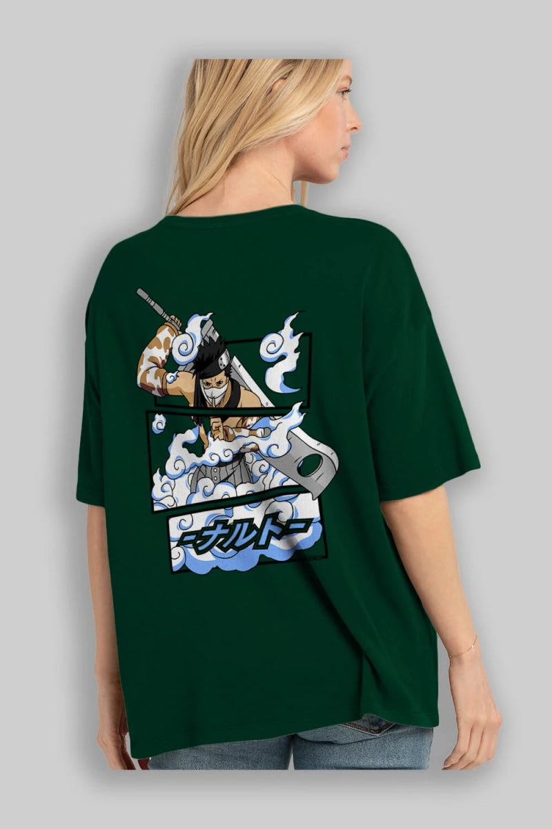 zabuza momochi Anime Arka Baskılı Oversize t-shirt Erkek Kadın Unisex - Cilexi