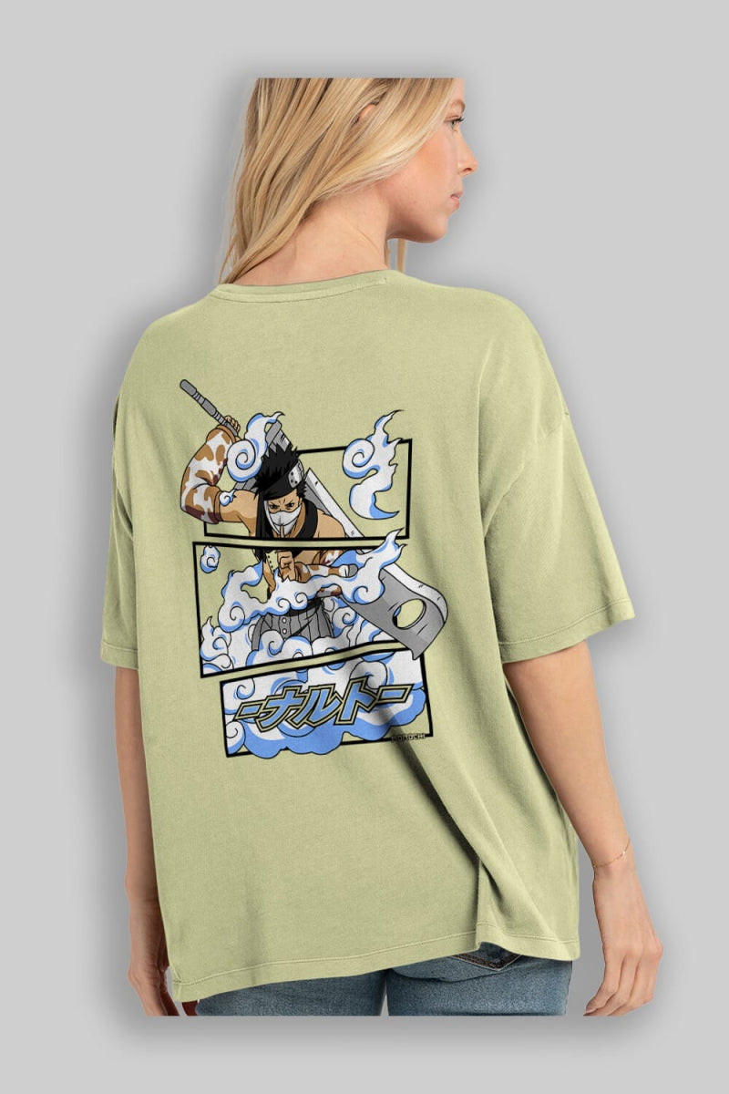 zabuza momochi Anime Arka Baskılı Oversize t-shirt Erkek Kadın Unisex - Cilexi
