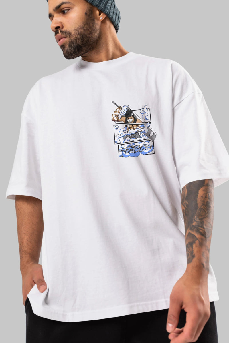 zabuza momochi Ön Sol Baskılı Oversize t-shirt Erkek Kadın Unisex %100 Pamuk Bisiklet Yaka tişort - Cilexi