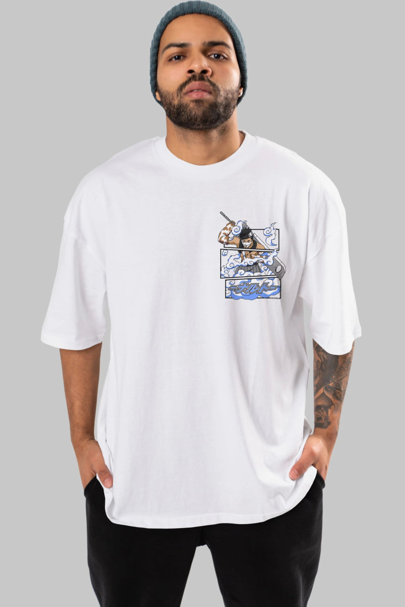 zabuza momochi Ön Sol Baskılı Oversize t-shirt Erkek Kadın Unisex %100 Pamuk Bisiklet Yaka tişort - Cilexi