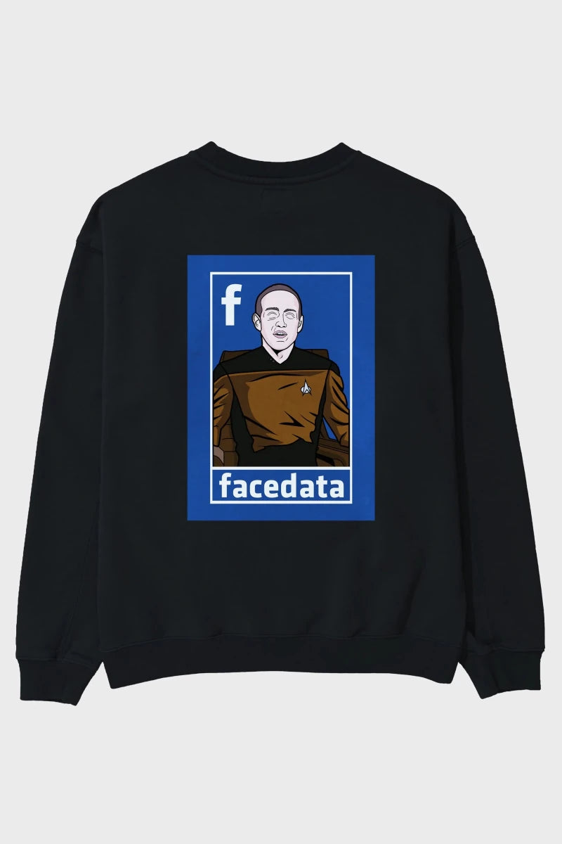 Zukerberg Data Arka Baskılı Oversize Sweatshirt Erkek Kadın Unisex - Cilexi