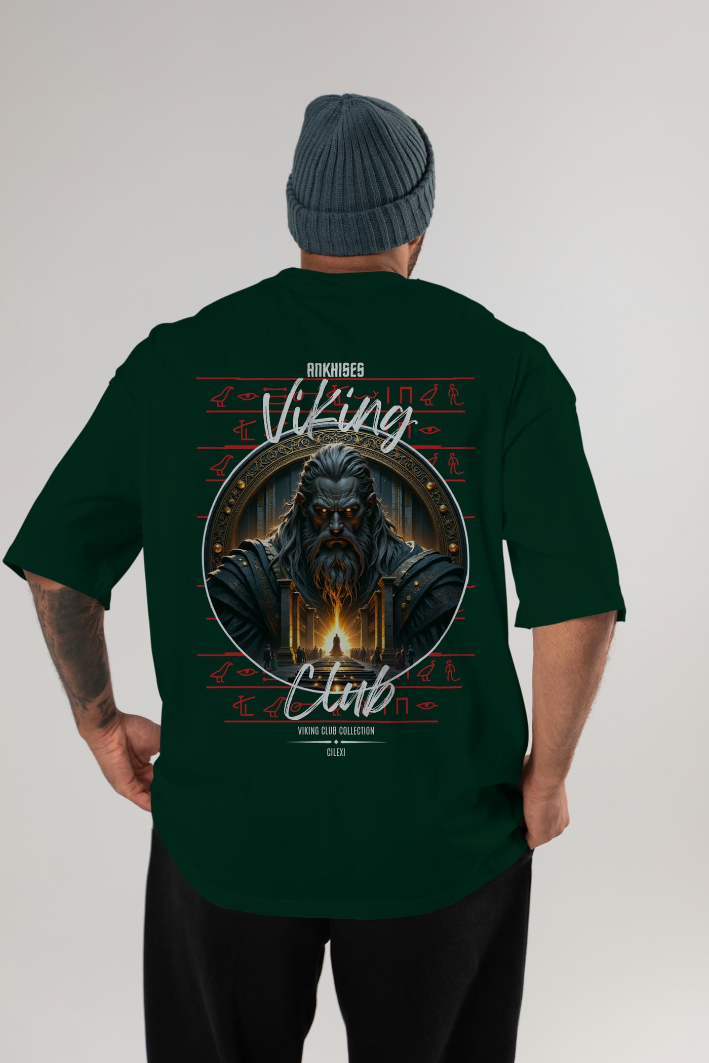 Odin 3 Arka Baskılı Oversize t-shirt Erkek Kadın %100 Pamuk Bisiklet Yaka tişort