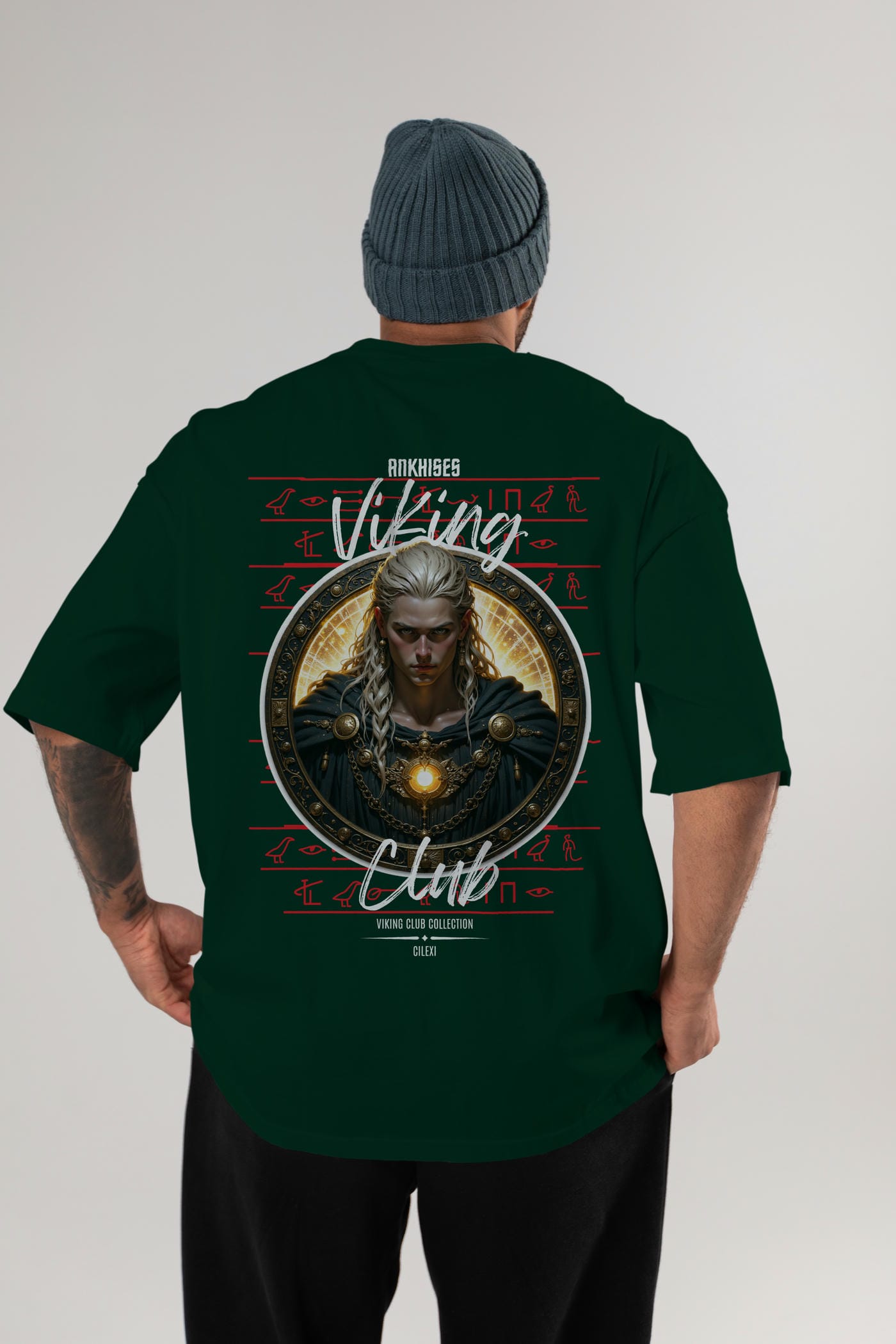 Viking Mitolojisi Serisi 14 Arka Baskılı Oversize t-shirt Erkek Kadın %100 Pamuk Bisiklet Yaka tişort