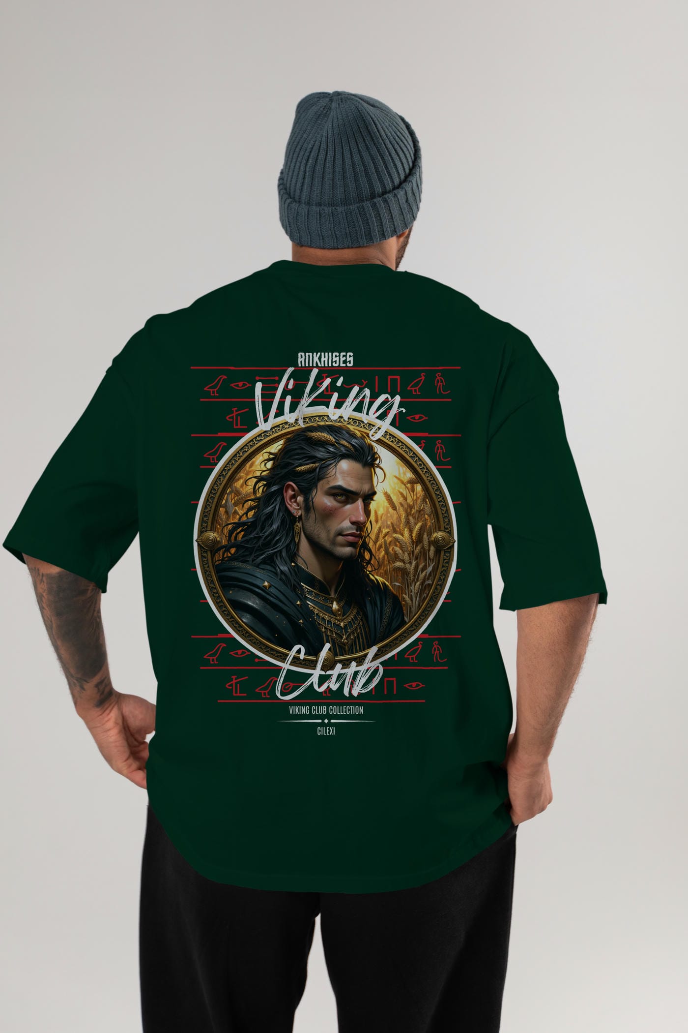 Viking Mitolojisi Serisi 2 Arka Baskılı Oversize t-shirt Erkek Kadın %100 Pamuk Bisiklet Yaka tişort