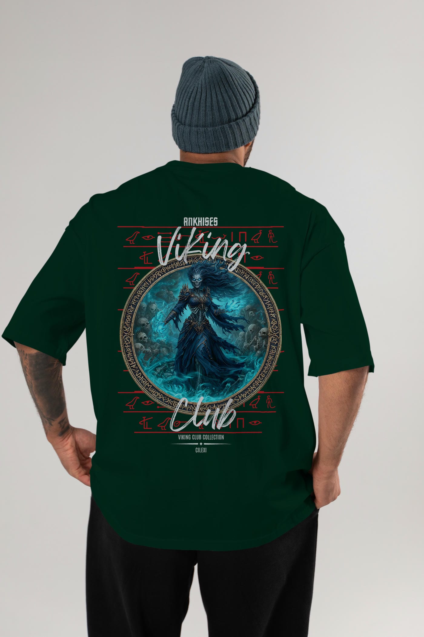Hel Baskılı Oversize t-shirt Erkek Kadın %100 Pamuk Bisiklet Yaka tişort