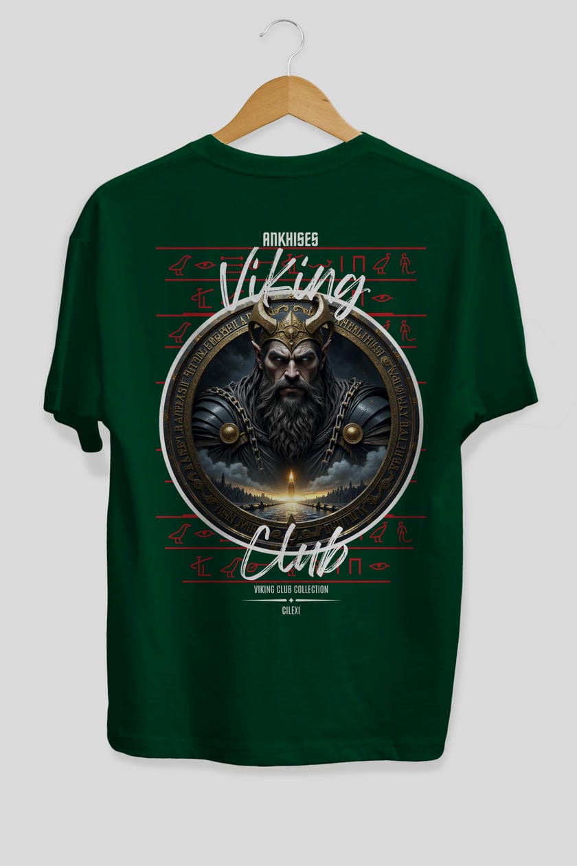 Viking Mitolojisi Serisi 7 Arka Baskılı Oversize t-shirt Erkek Kadın %100 Pamuk Bisiklet Yaka tişort