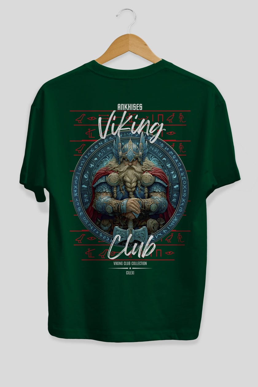 Thor Arka Baskılı Oversize t-shirt Erkek Kadın %100 Pamuk Bisiklet Yaka tişort