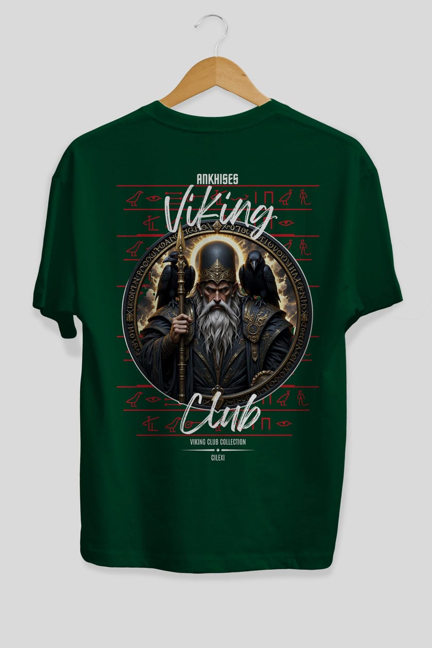 Odin 1 Arka Baskılı Oversize t-shirt Erkek Kadın %100 Pamuk Bisiklet Yaka tişort