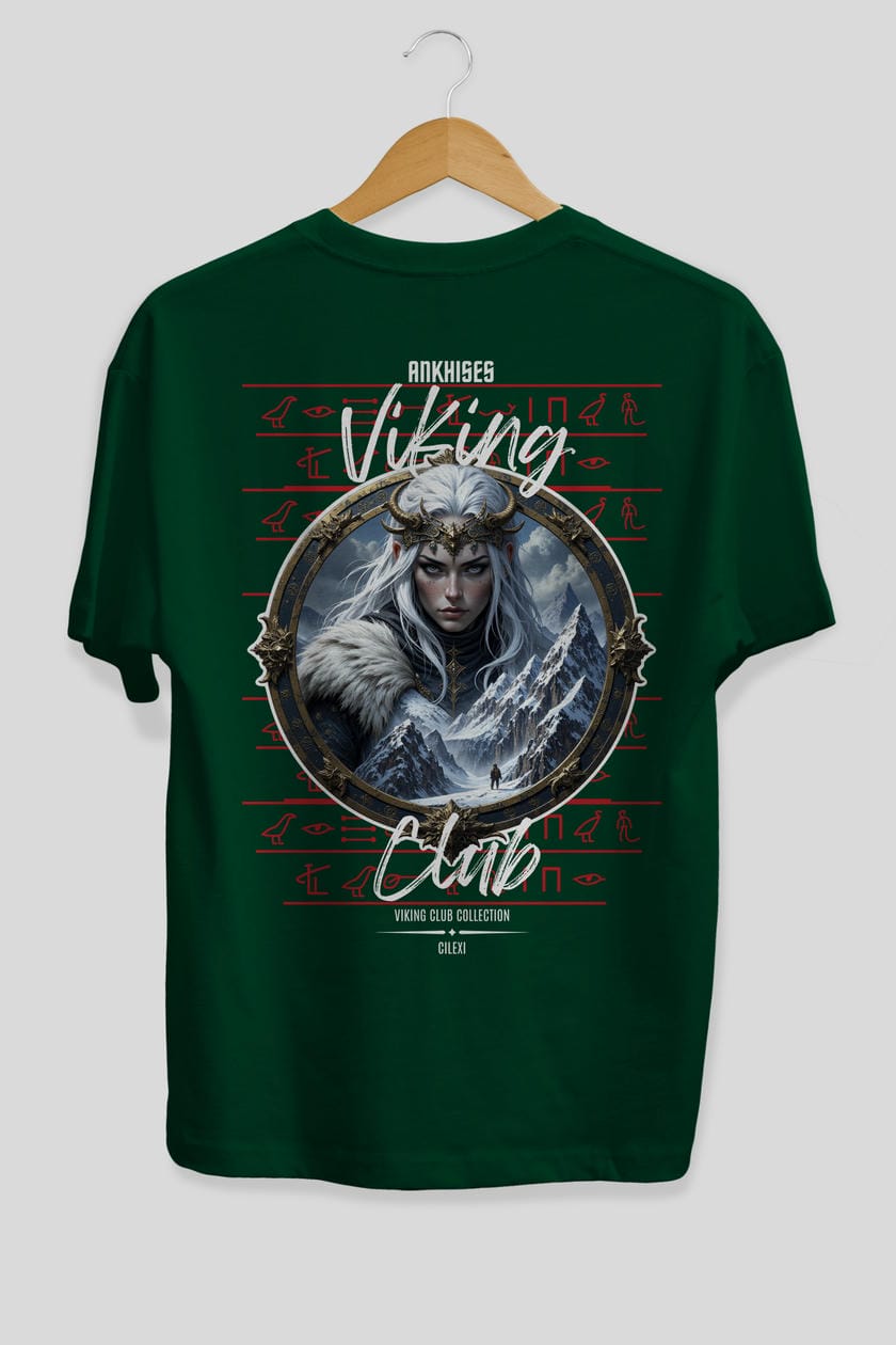 Viking Mitolojisi Serisi 19 Arka Baskılı Oversize t-shirt Erkek Kadın %100 Pamuk Bisiklet Yaka tişort