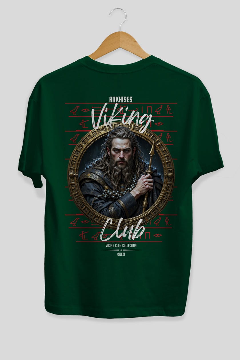 Viking Mitolojisi Serisi 12 Arka Baskılı Oversize t-shirt Erkek Kadın %100 Pamuk Bisiklet Yaka tişort