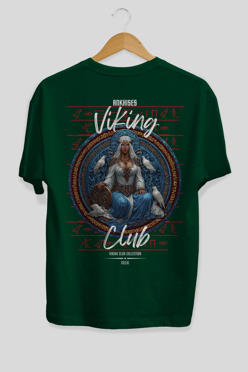 Frigg Baskılı Oversize t-shirt Erkek Kadın %100 Pamuk Bisiklet Yaka tişort